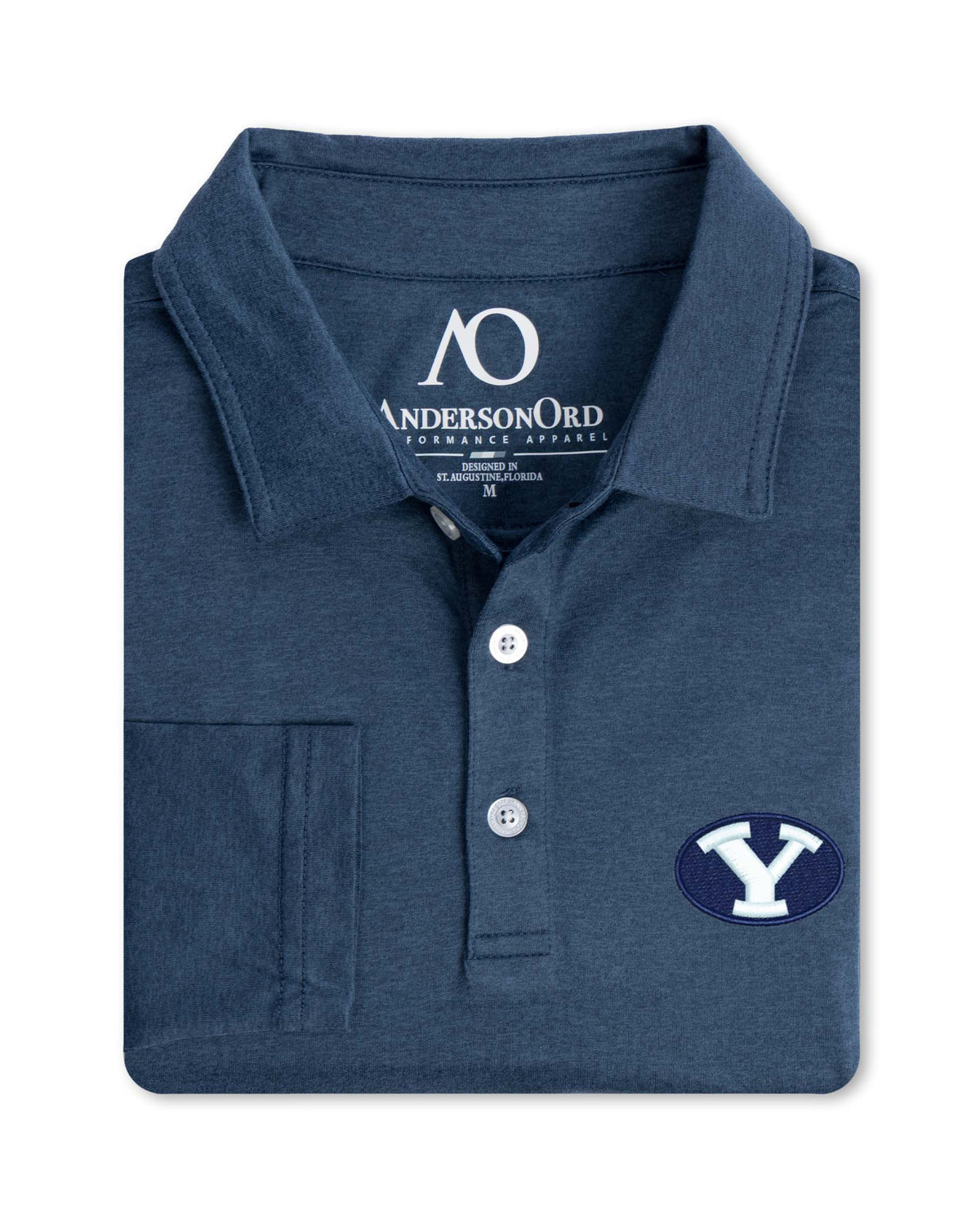 Gamer Long Sleeve Polo BYU - Navy Heather