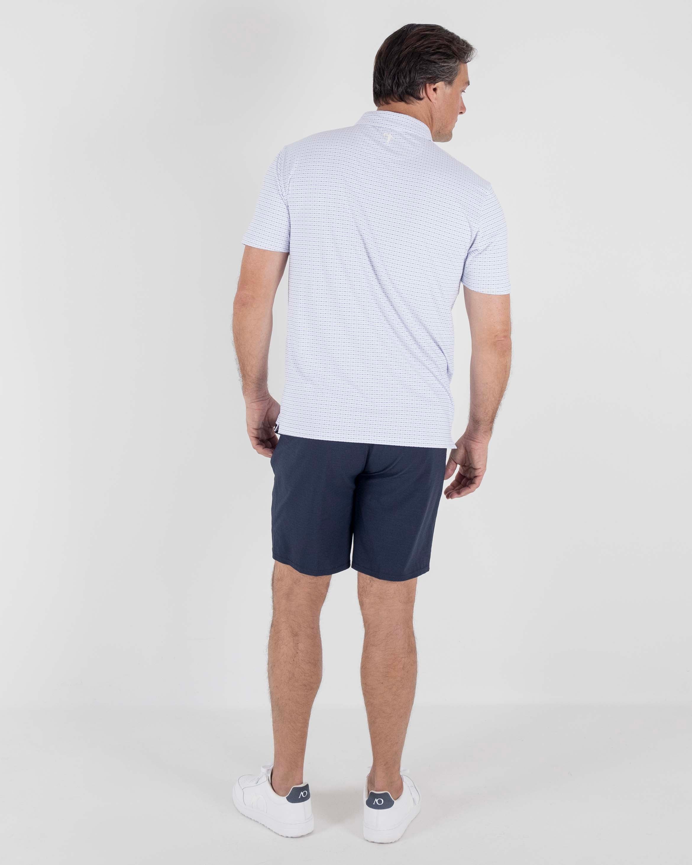 Beckwith Polo - White/Dark Denim/Foggy Stream