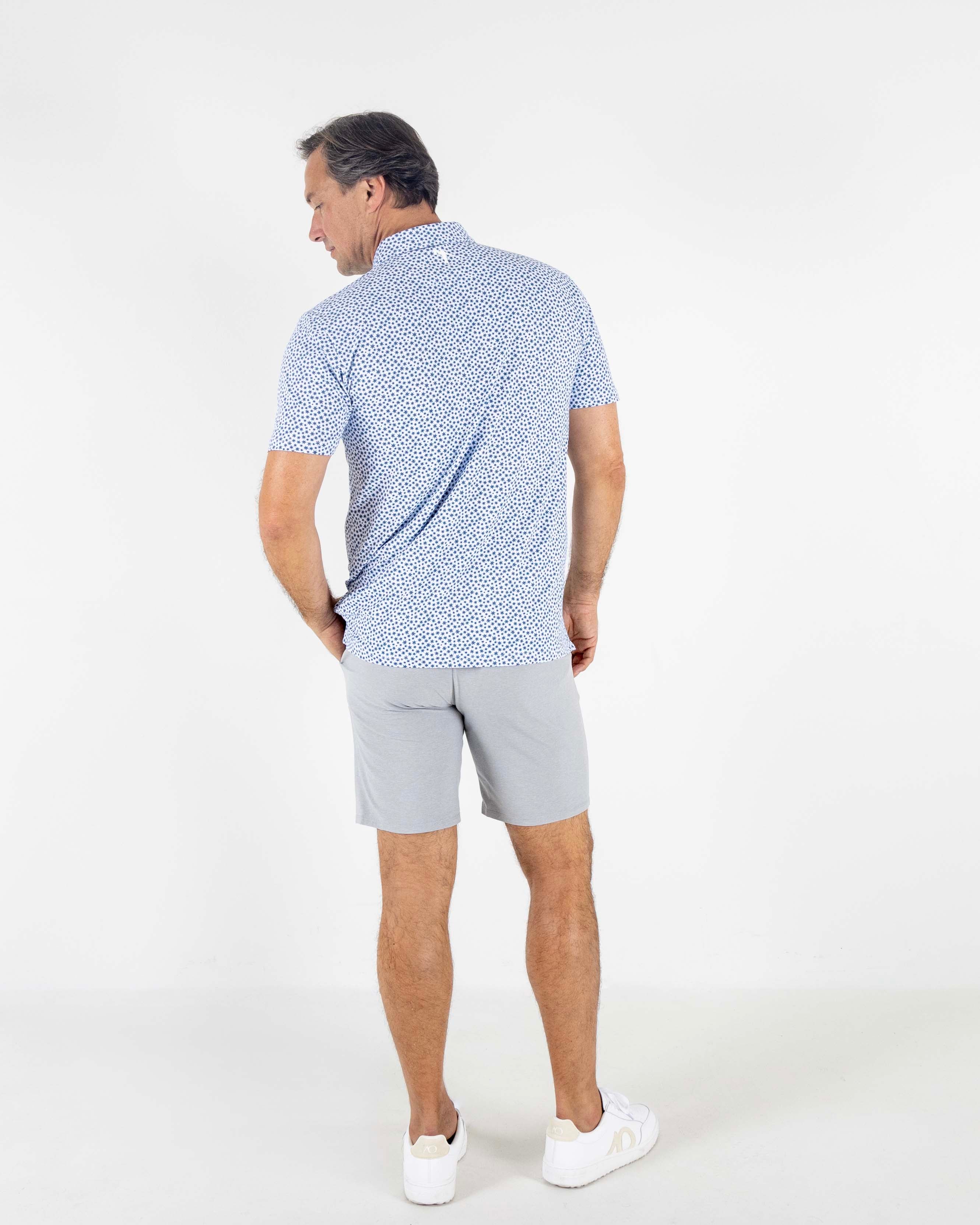 The Donna Polo - White/Dark Denim/Dutch Canal