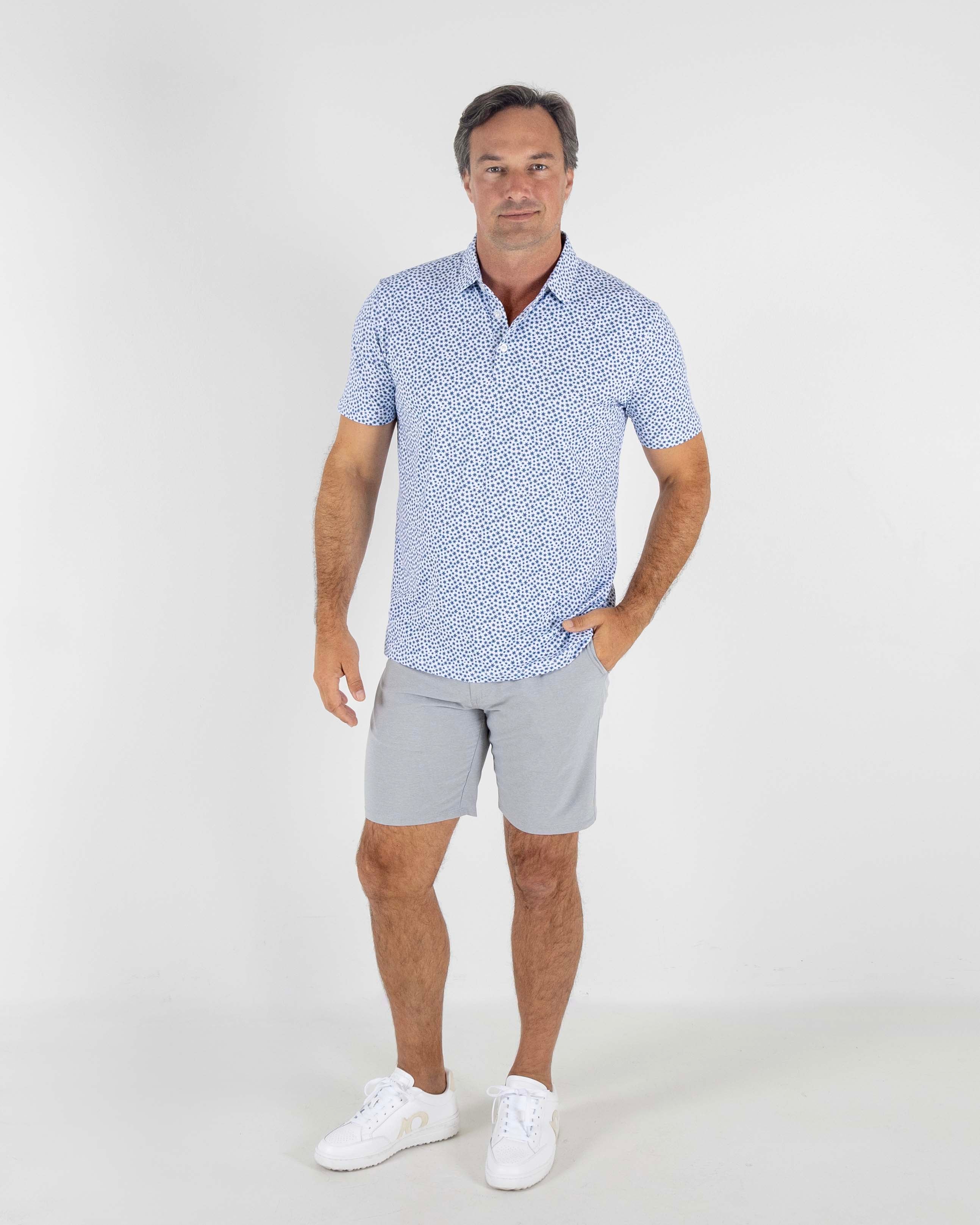 The Donna Polo - White/Dark Denim/Dutch Canal