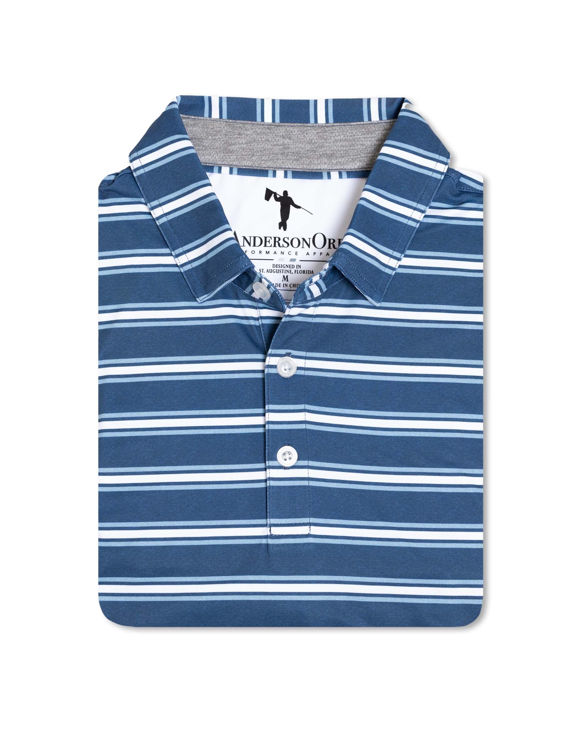 Swagger Polo - Dark Denim/HTR Foggy Stream – AndersonOrd