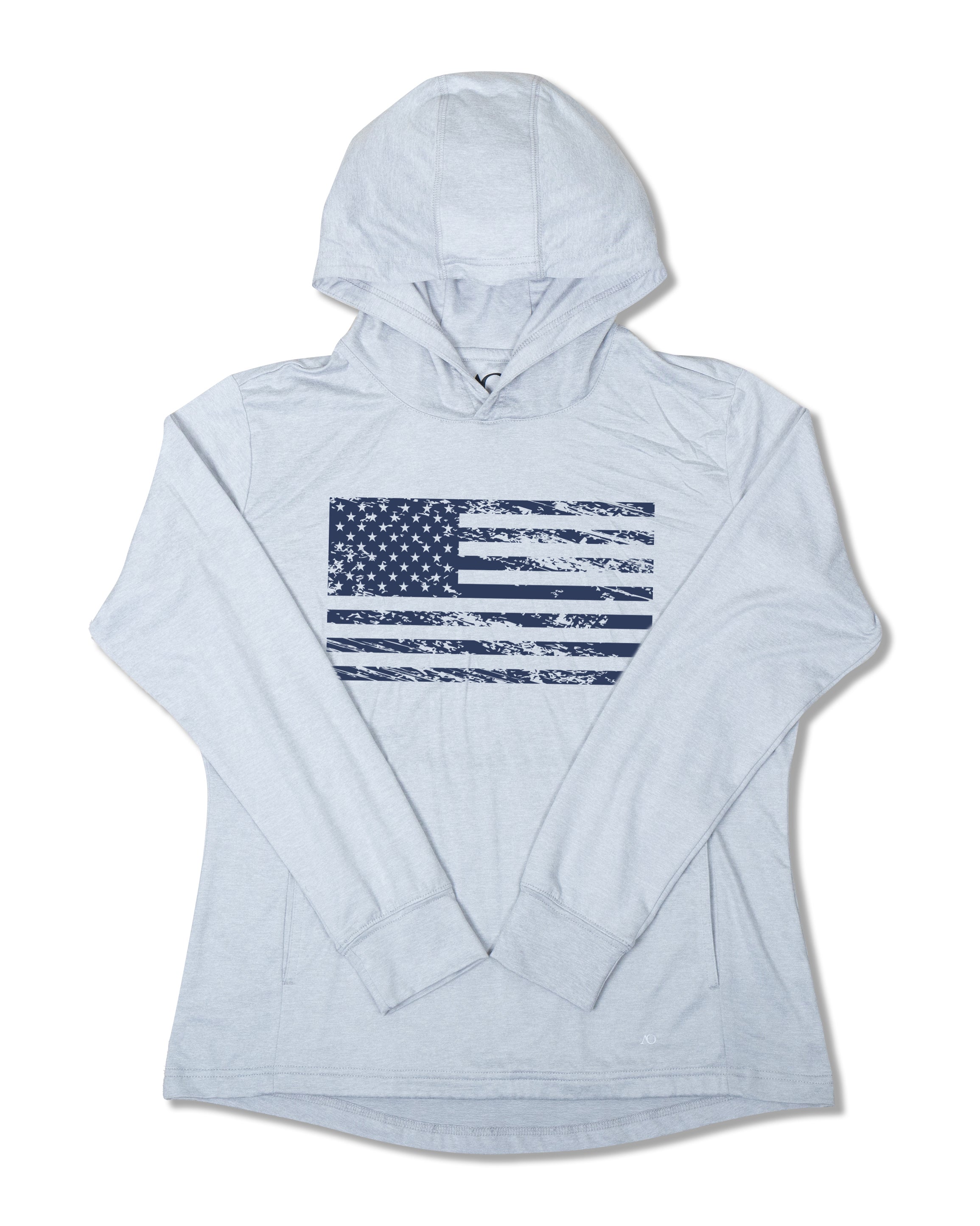 Women's Blacks Beach Hoodie Vintage Flag - Steel Heather