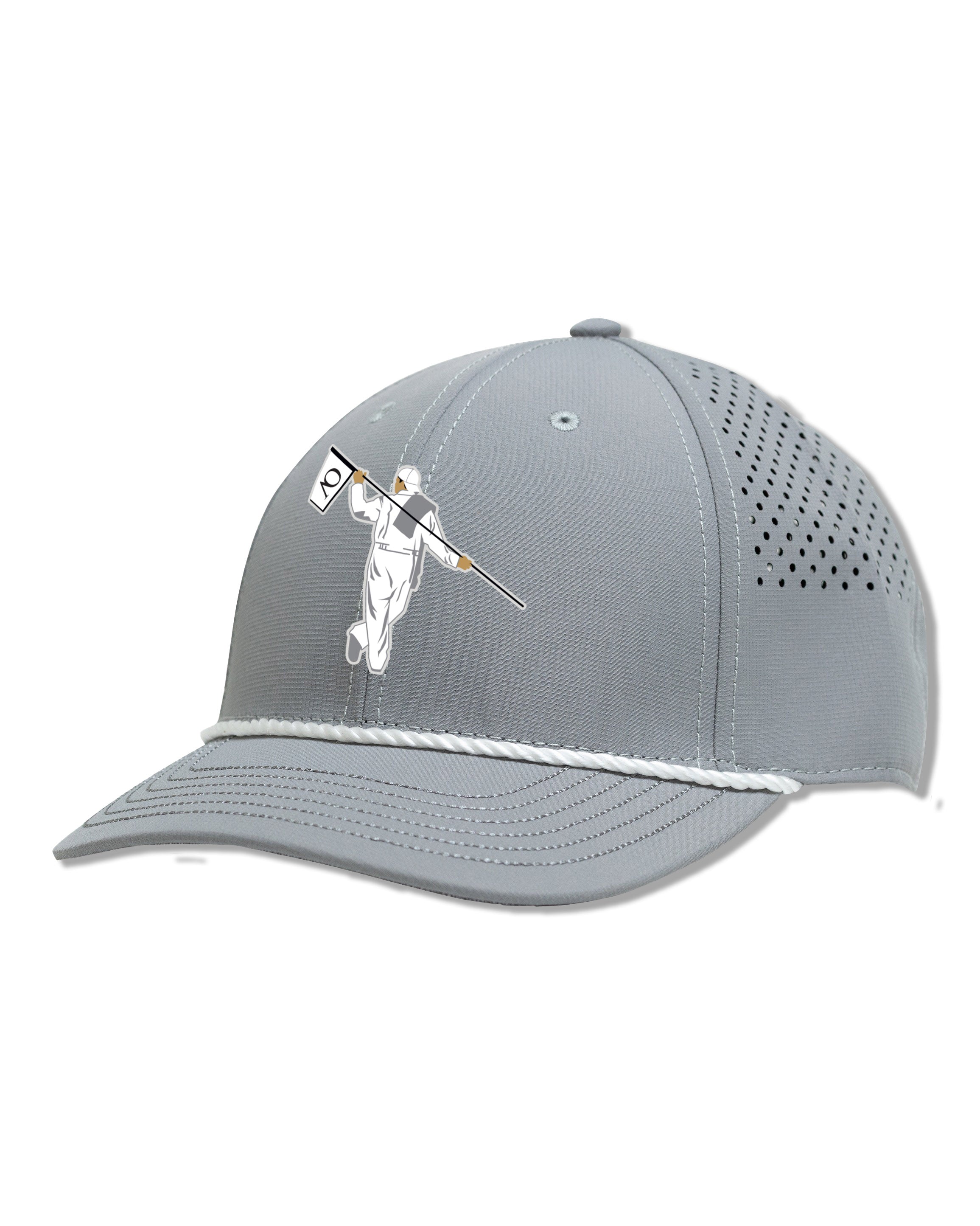 AOx Premium 6-Panel Hat Flex Style AO Looper- Grey