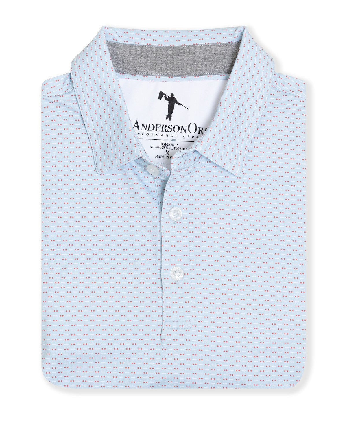 Beckwith Polo - Blue Haze/Burnt Sienna/White