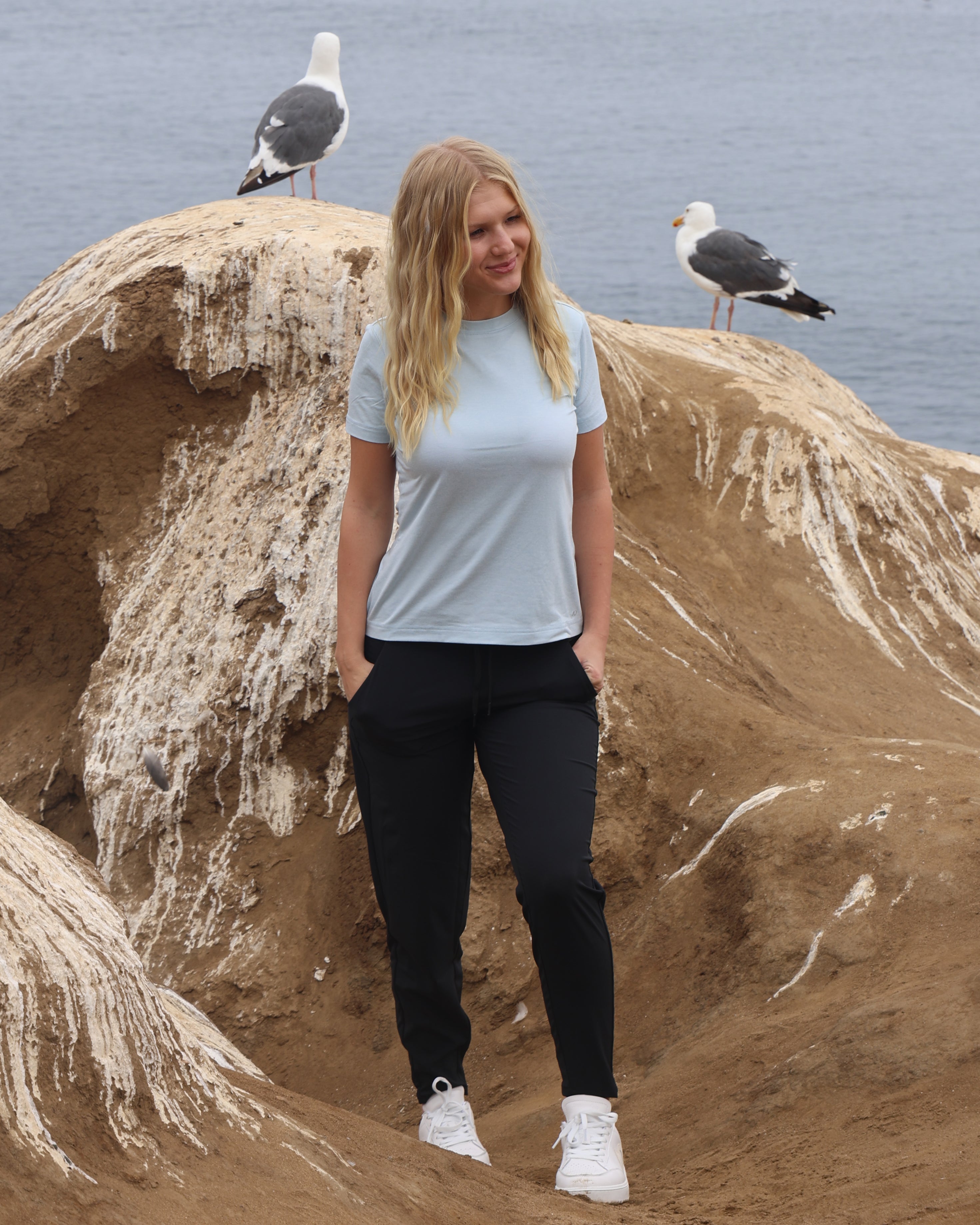 Women's Crewneck Butter T - Sky Heather