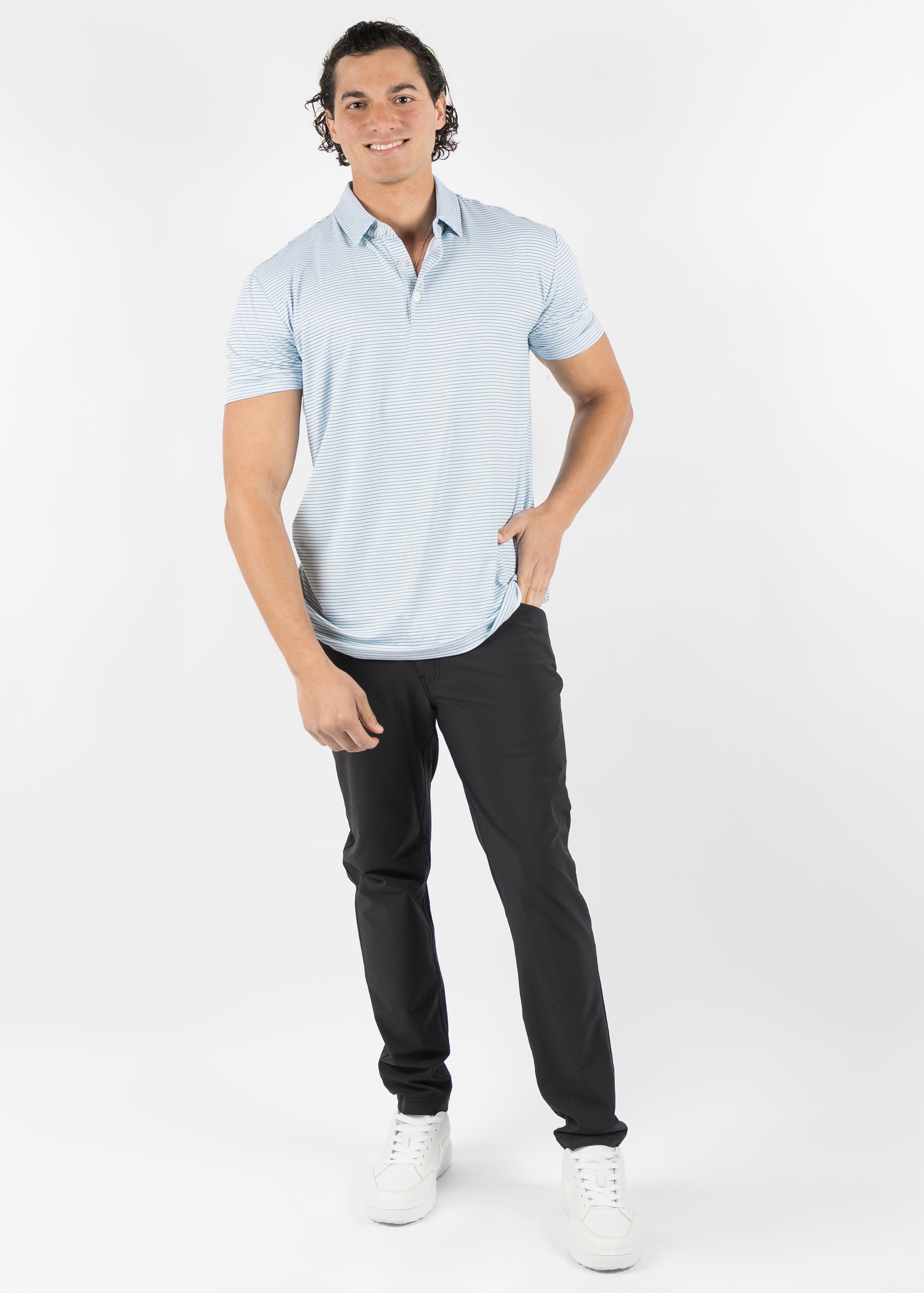 Dunes Polo - Pale Sky/HTR Sagebrush Green/White