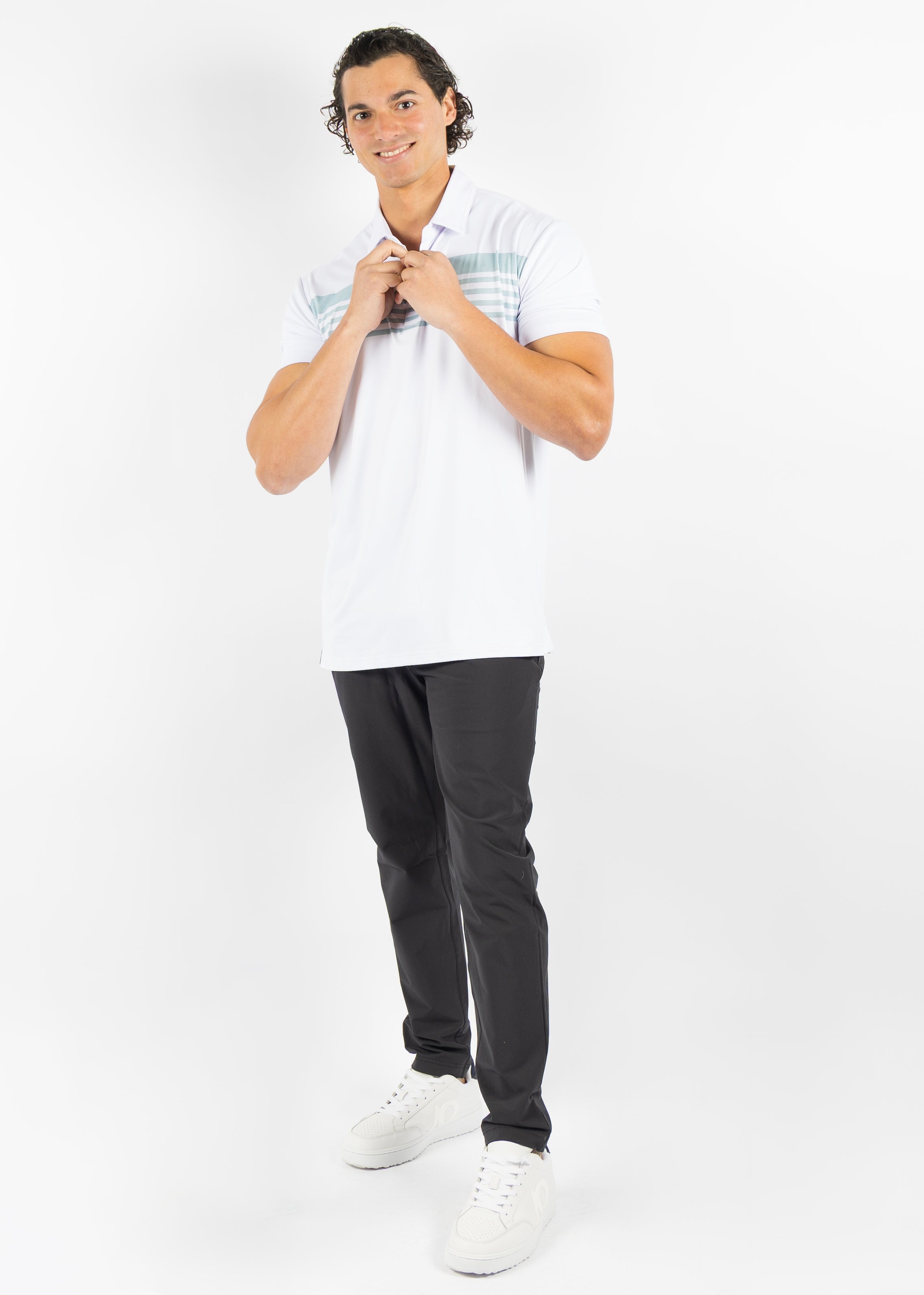 Lake Polo - White/HTR Cloud Green