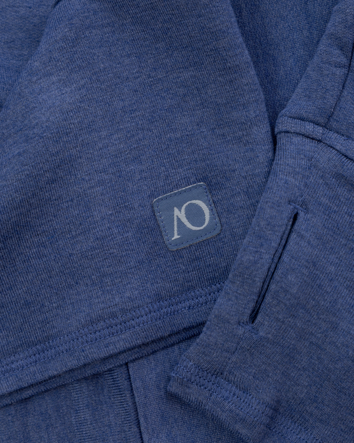 Lux Crop Hoodie - HTR Dark Denim
