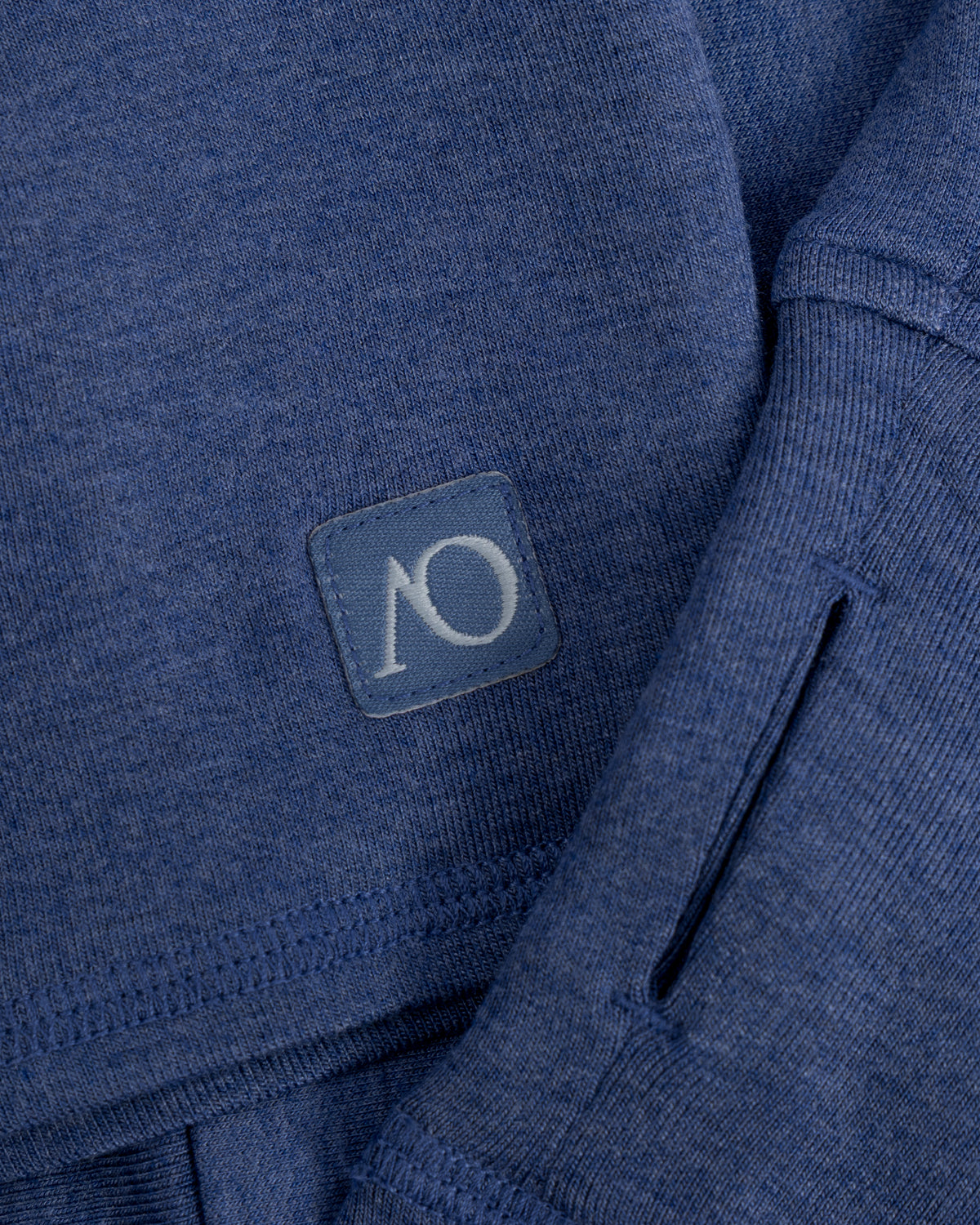 Lux Crop Hoodie - HTR Dark Denim