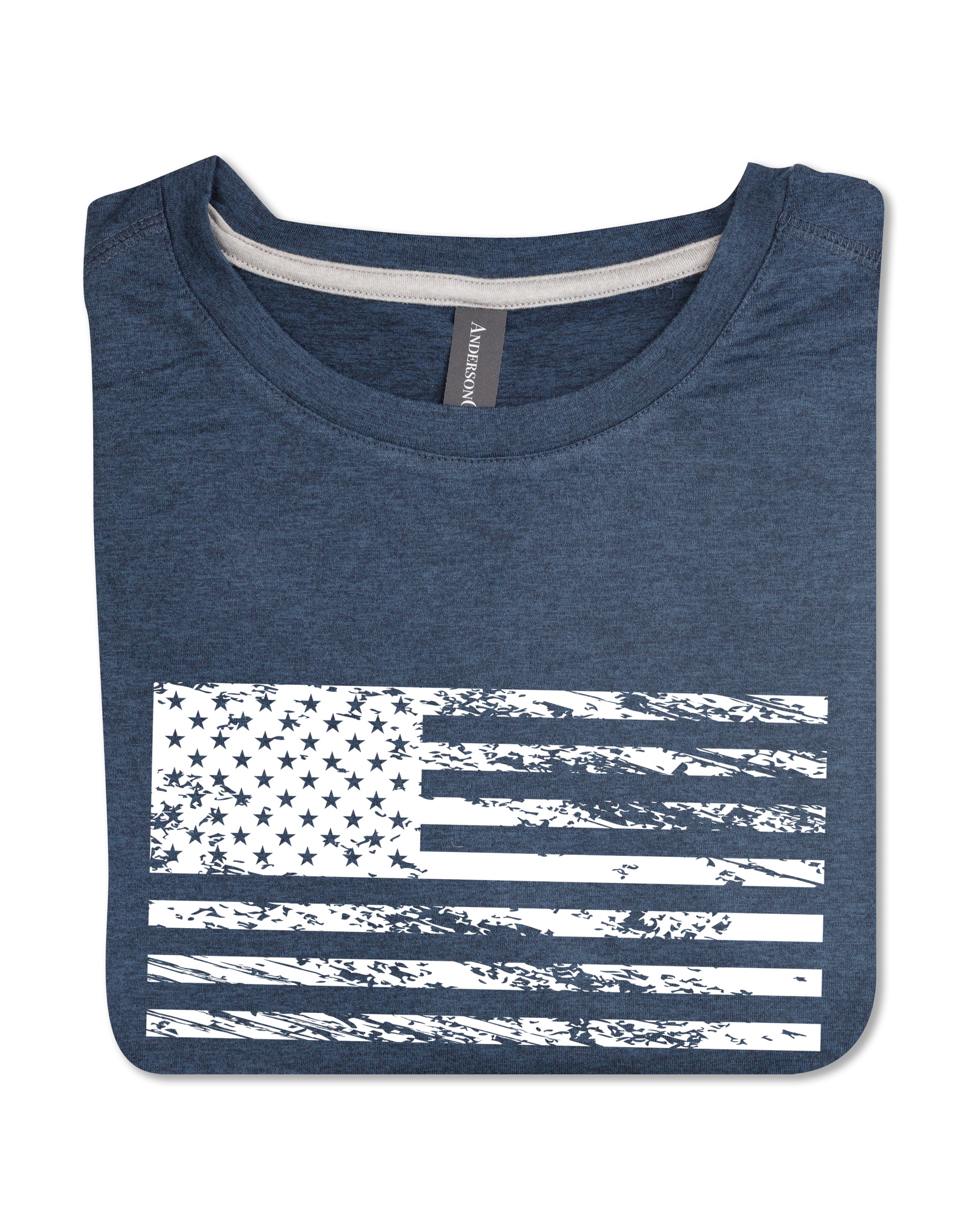 Butter T Vintage Flag - Navy Heather