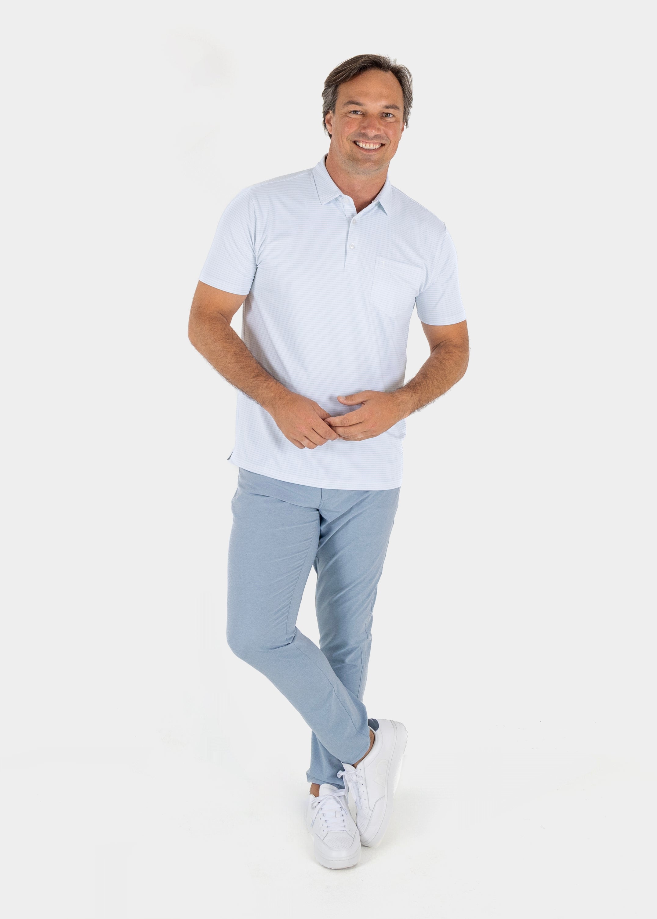 Mitch Martin Polo - HTR Salt Air/HTR Creme