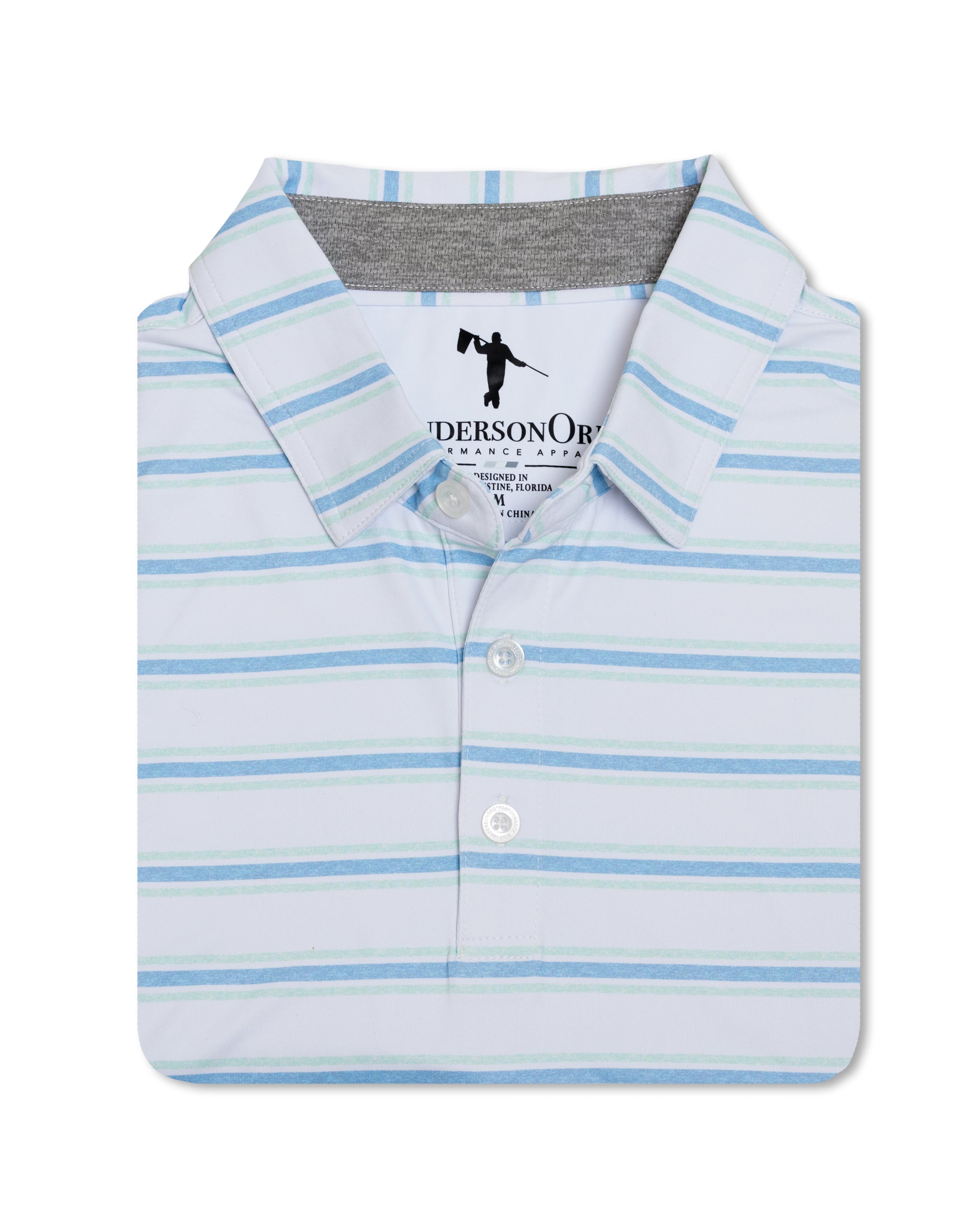Swagger Polo - White/HTR Dutch Canal/HTR Salt Air