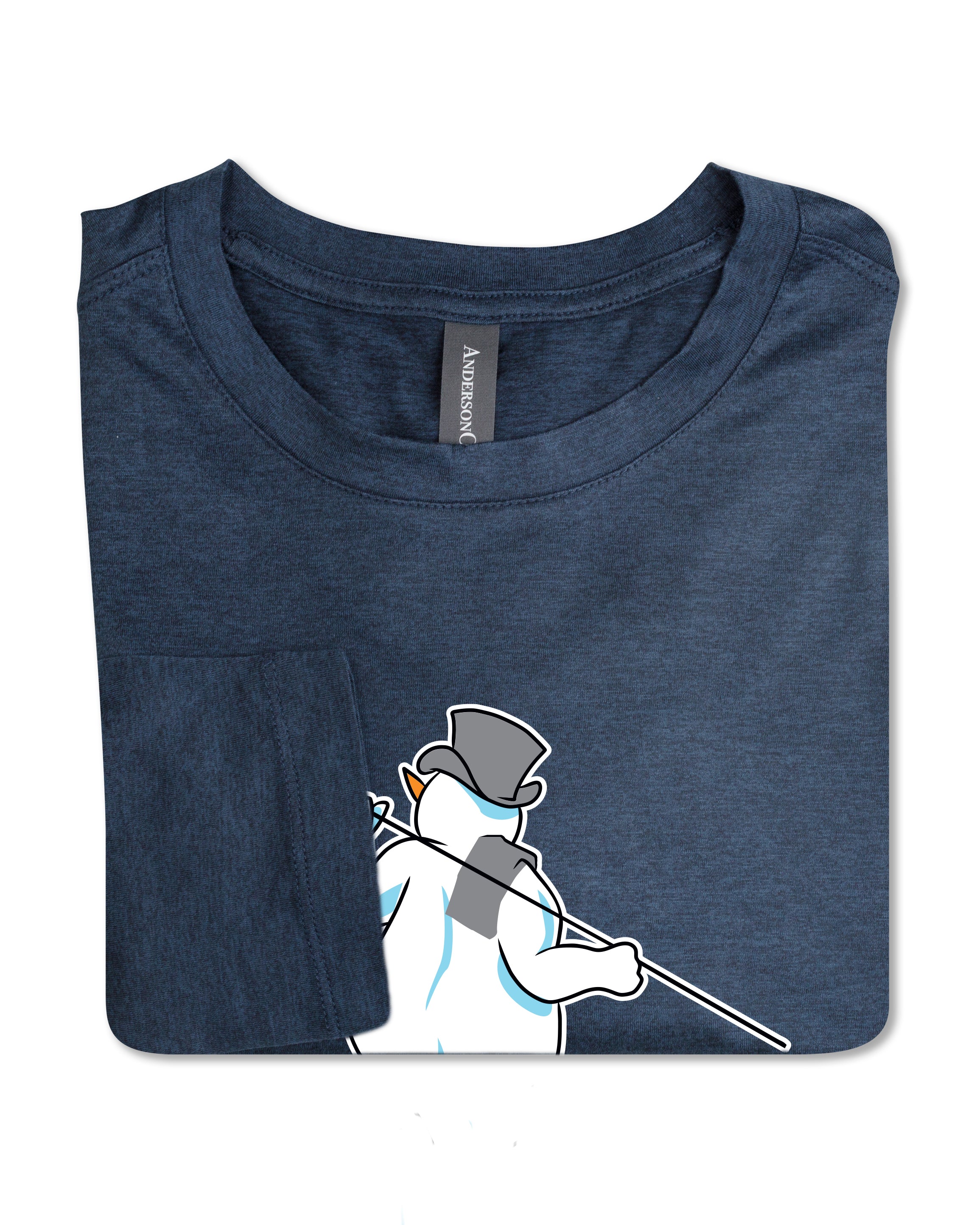 Butter T Long Sleeve Snowman Looper - Navy Heather