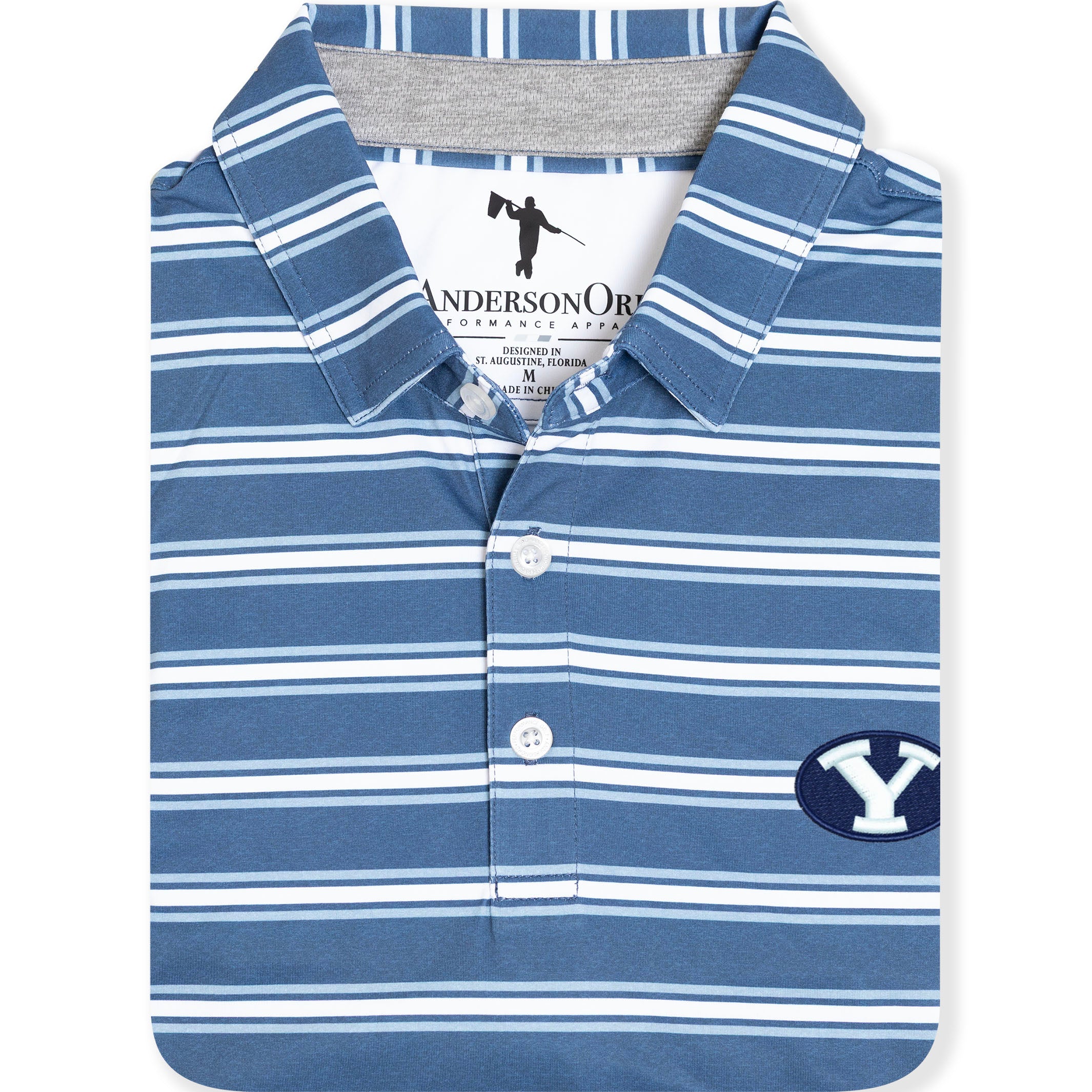 Swagger Polo BYU - Dark Denim/HTR Foggy Stream
