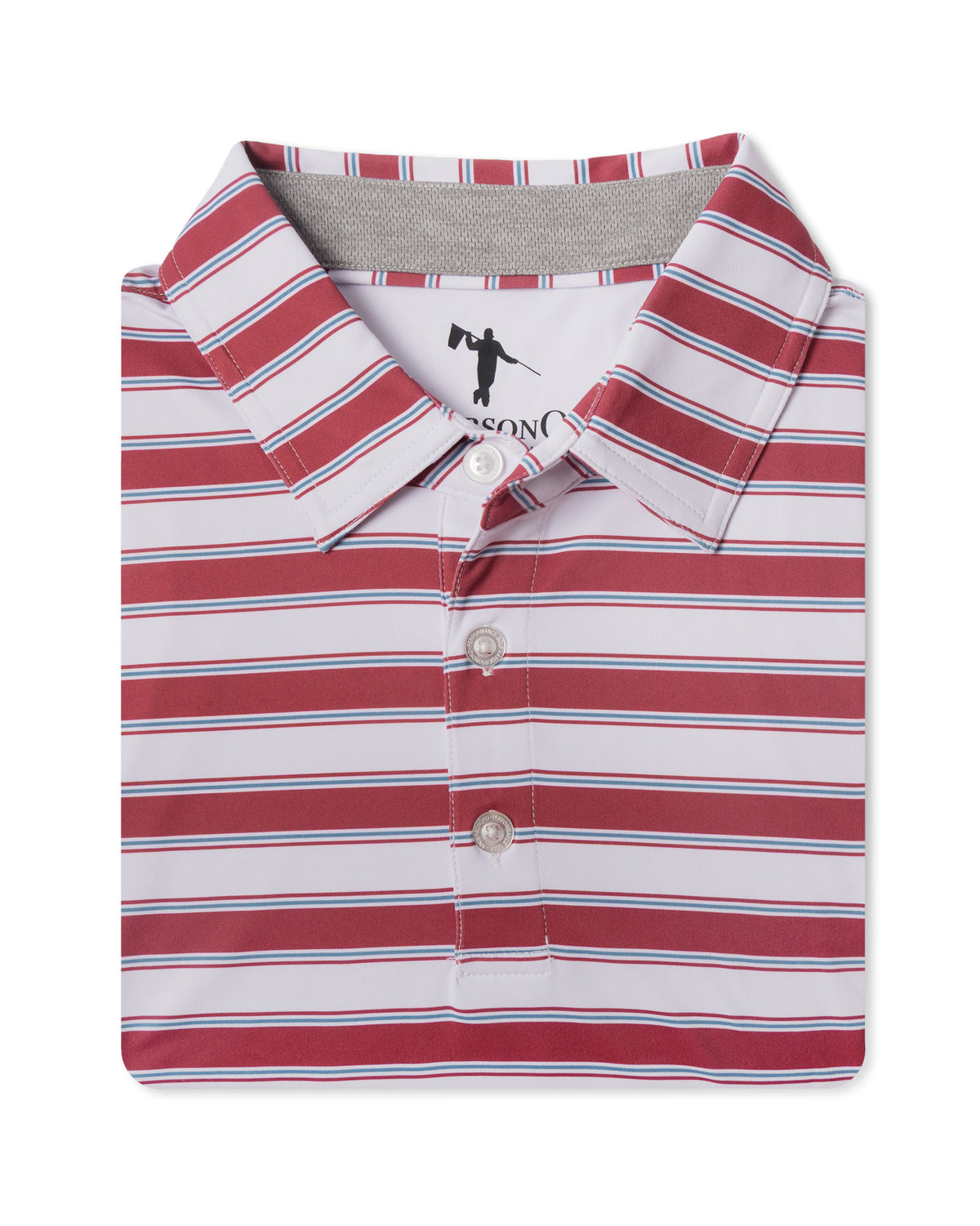 The Maddie Polo-White/HTR Captains Blue/Htr Earth Red