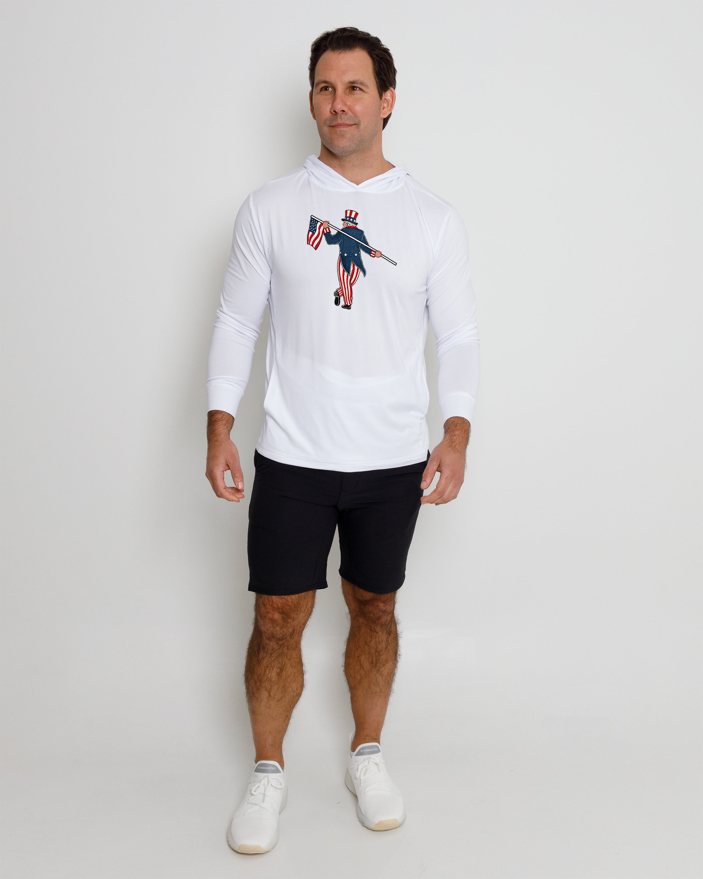 Blacks Beach Hoodie-Uncle Sam Looper-White