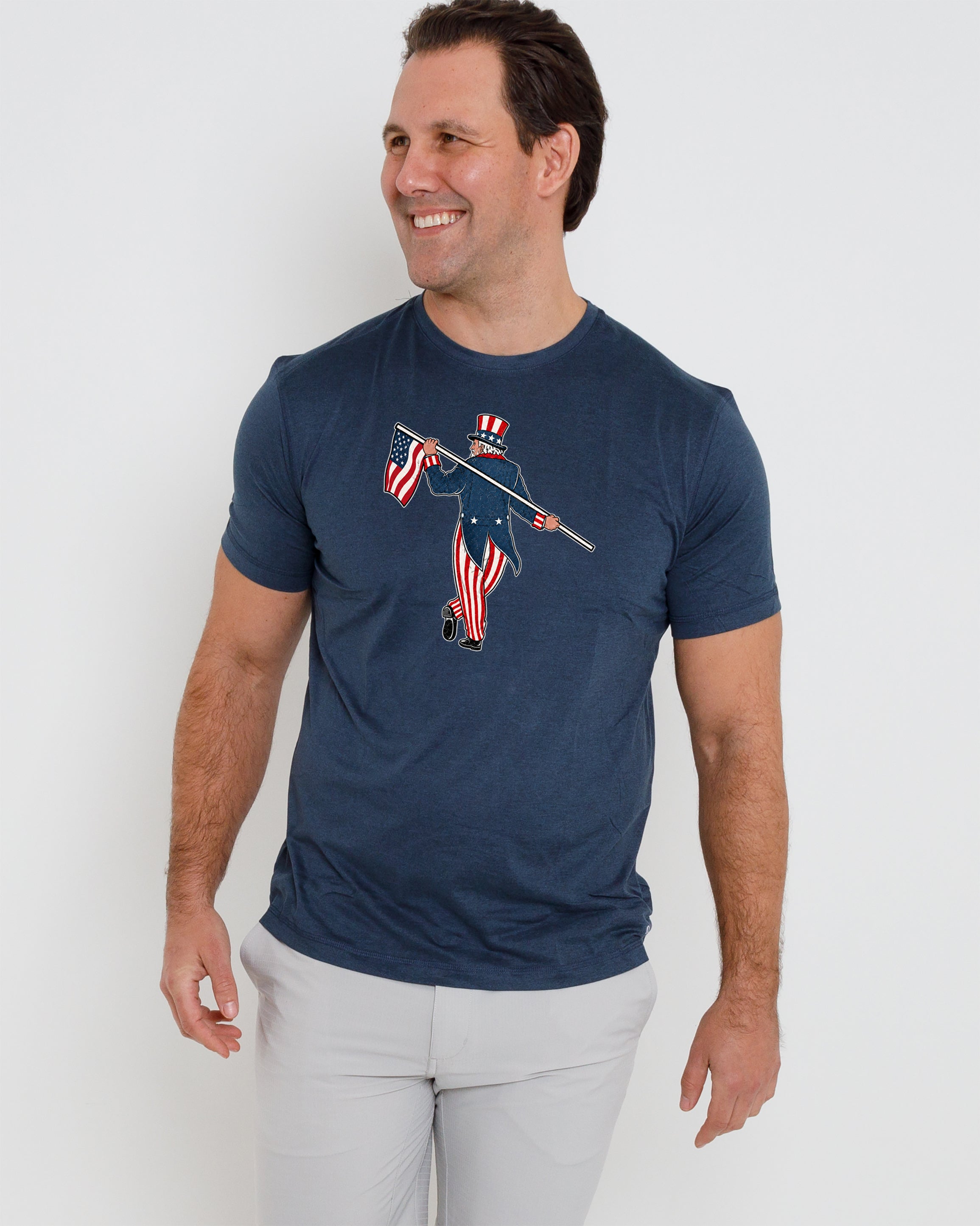 Butter T-Uncle Sam Looper-Navy Heather