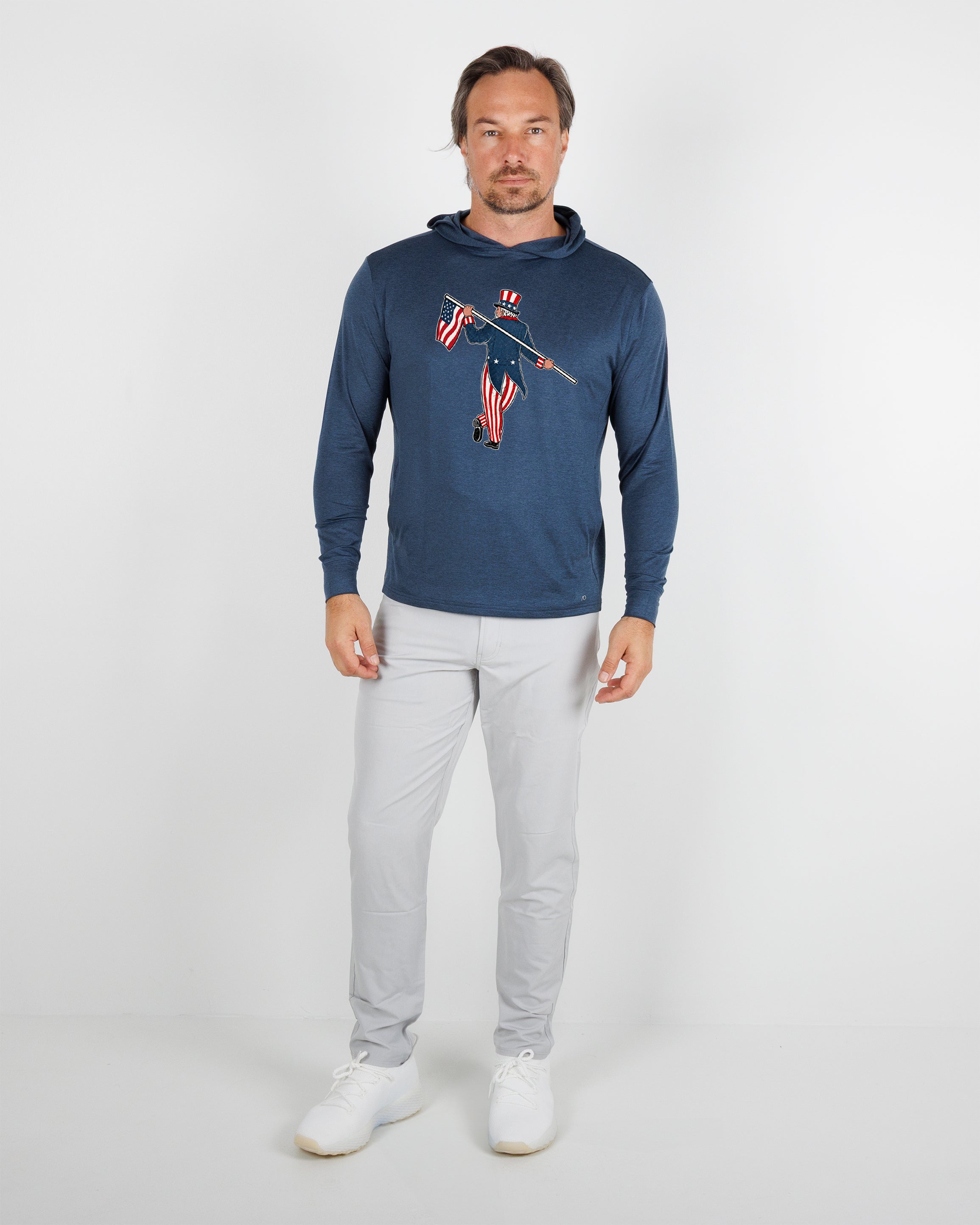 Blacks Beach Hoodie-Uncle Sam Looper-Navy Heather