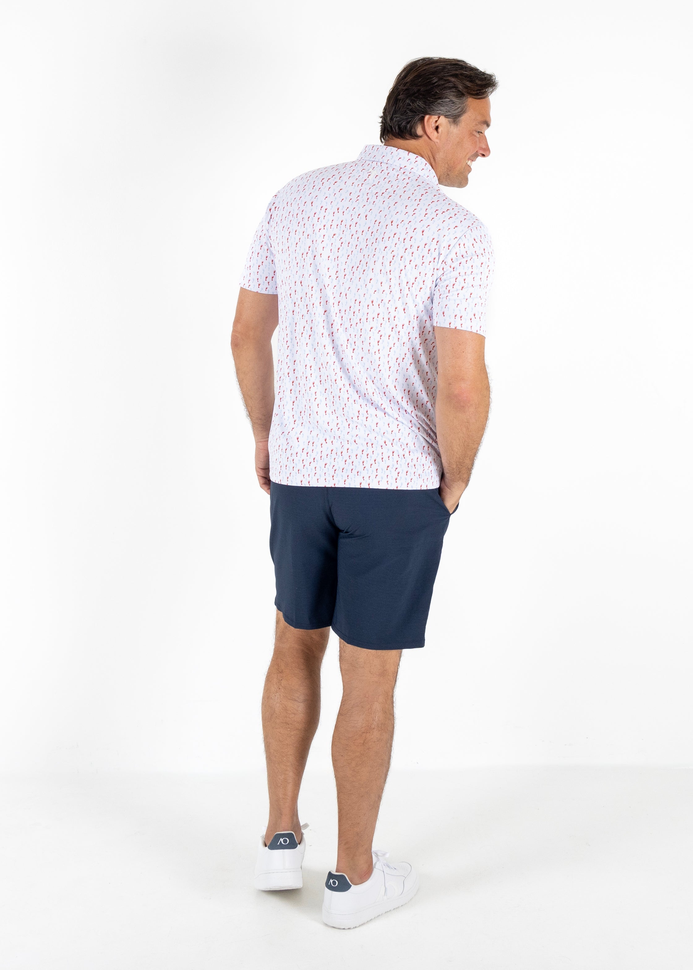 Journey Polo - White/Blue Haze/Burnt Sienna