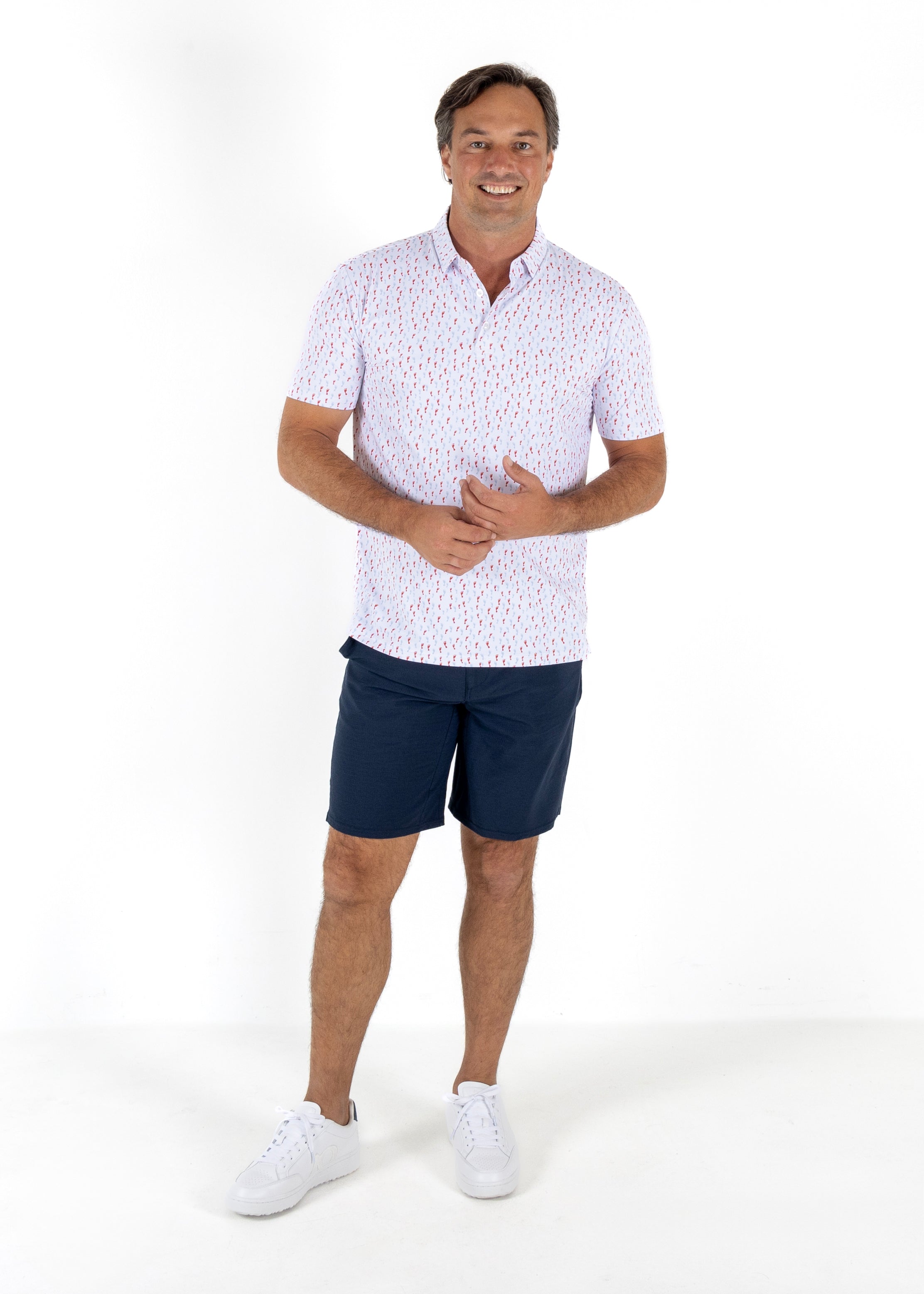 Journey Polo - White/Blue Haze/Burnt Sienna