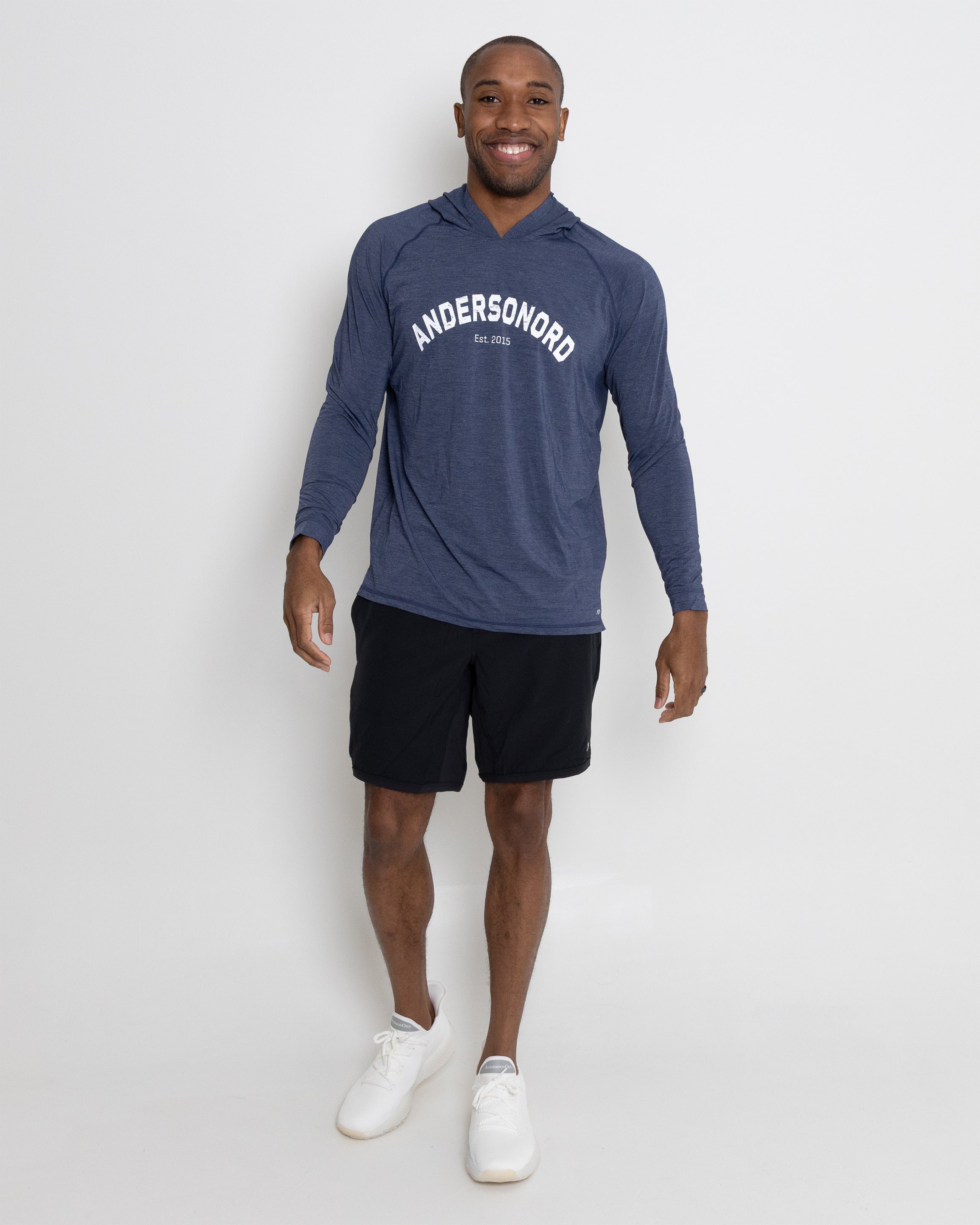 Anguilla Hoodie Arch Graphic - Navy Heather