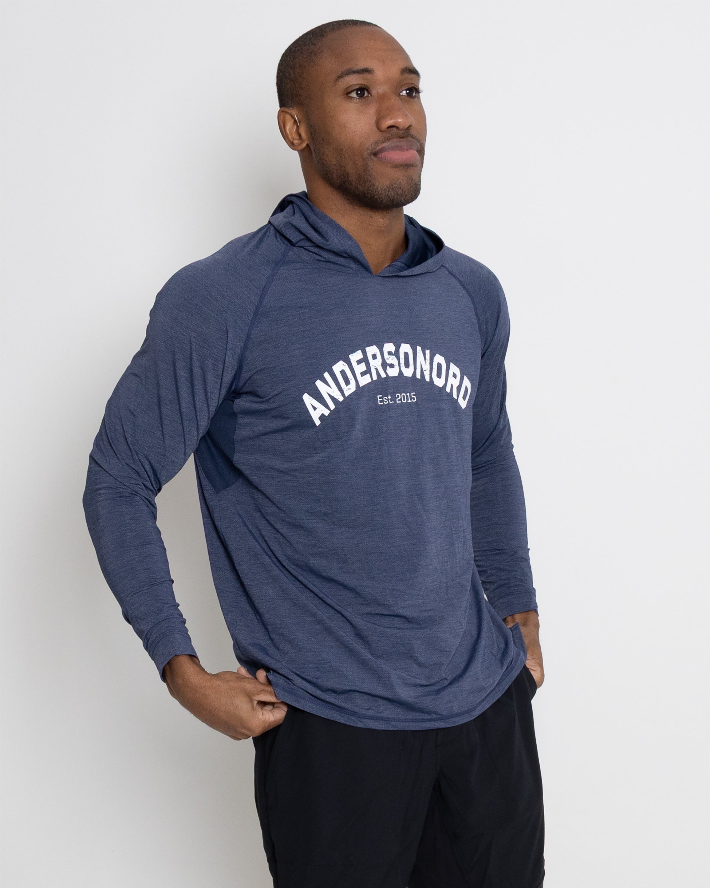 Anguilla Hoodie Arch Graphic - Navy Heather