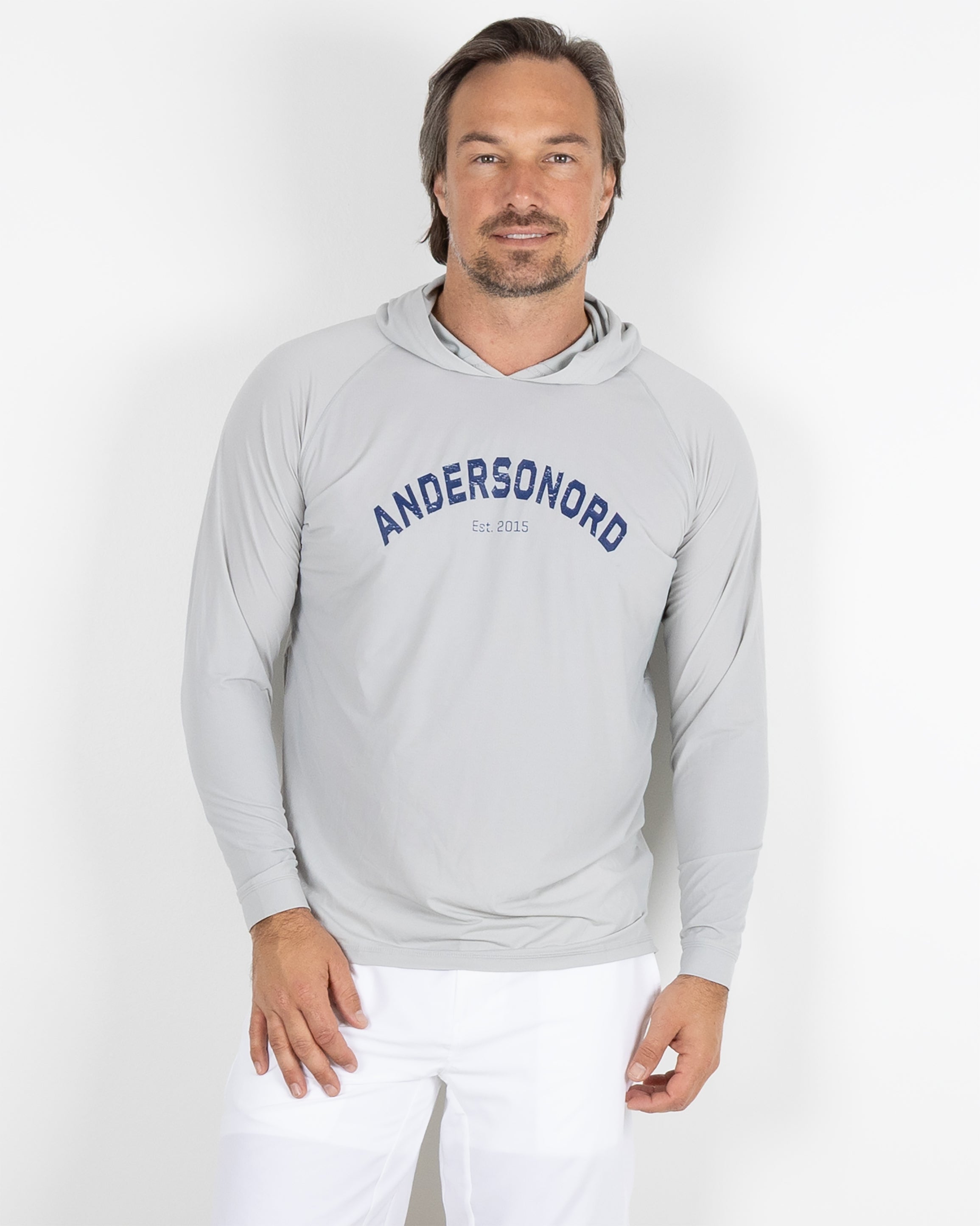 Anguilla Hoodie Arch Graphic - Steel Heather