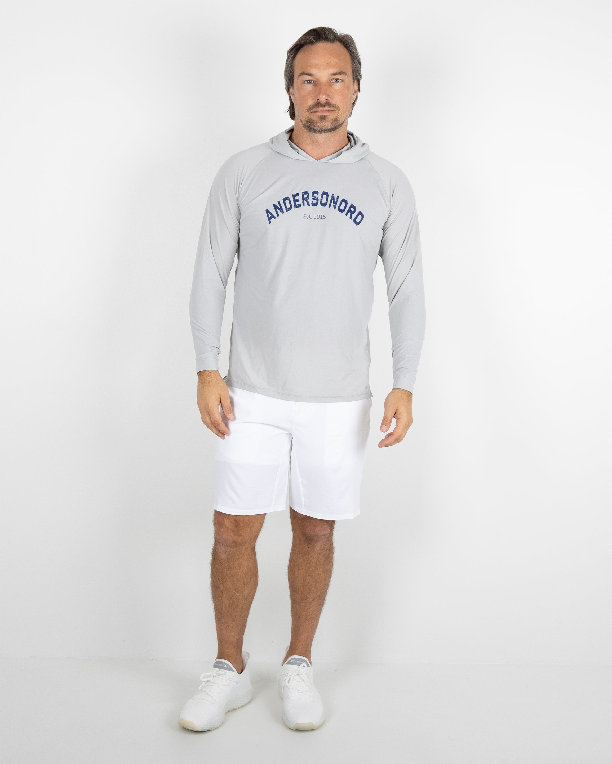 Anguilla Hoodie Arch Graphic - Steel Heather