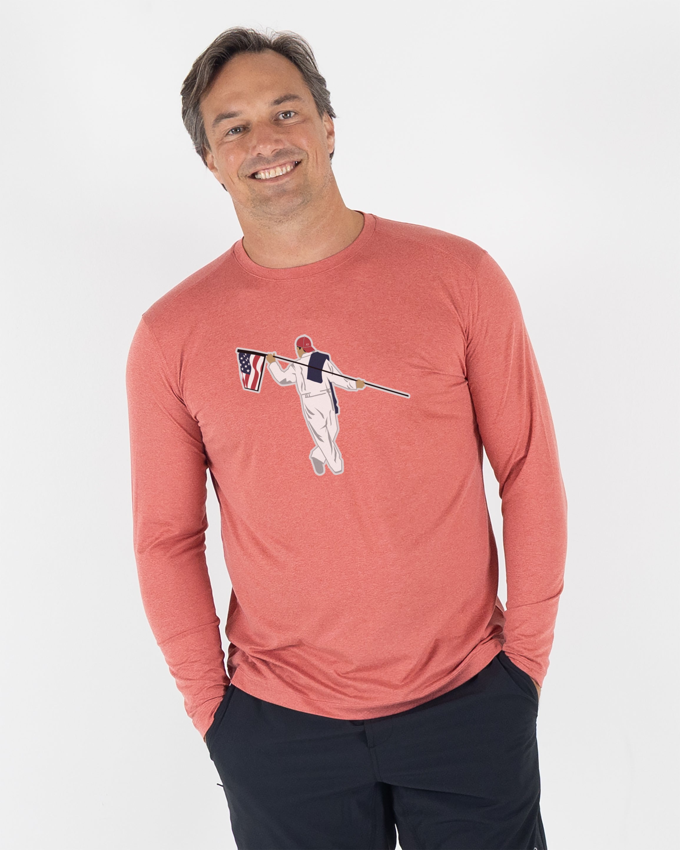 Butter T LS American Looper - Mineral Red Heather