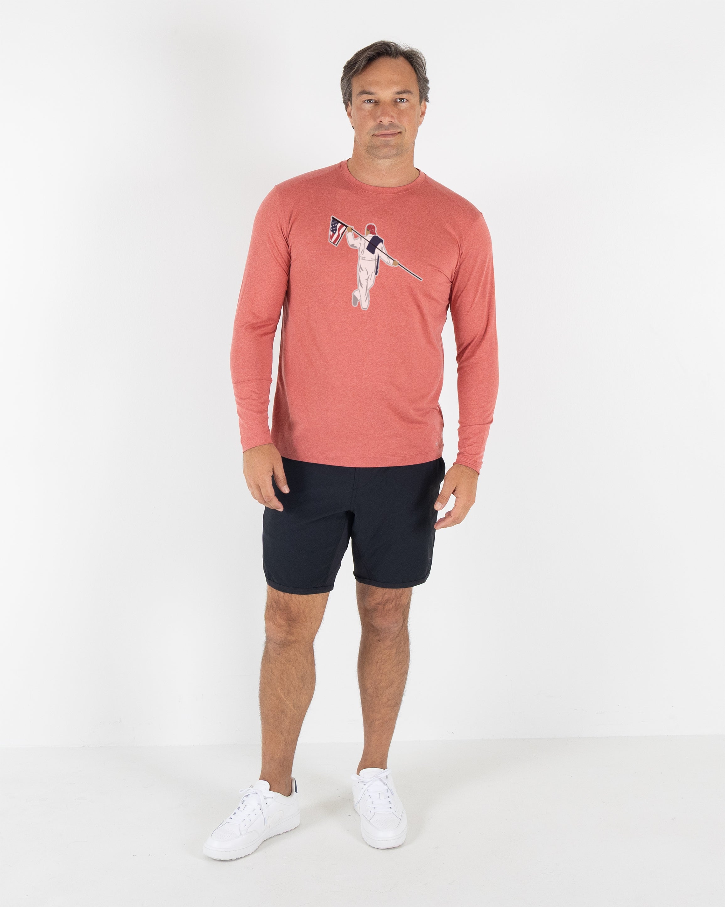 Butter T LS American Looper - Mineral Red Heather