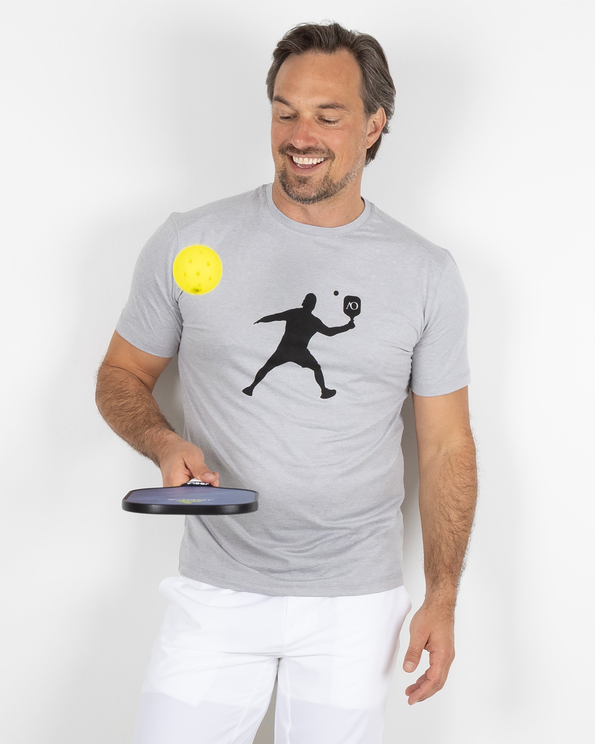 Butter T Pickleball Silhouette - Platinum Heather