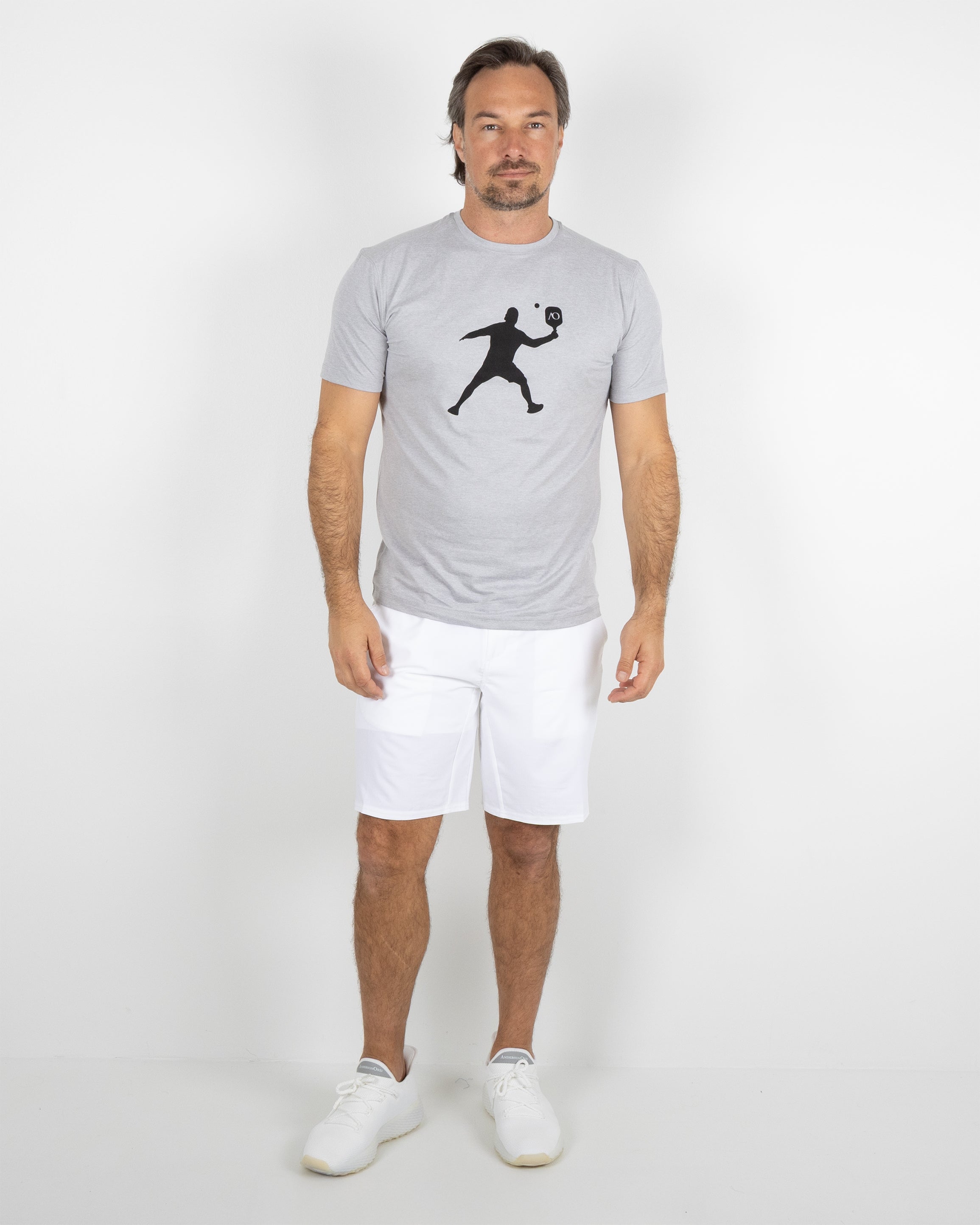 Butter T Pickleball Silhouette - Platinum Heather
