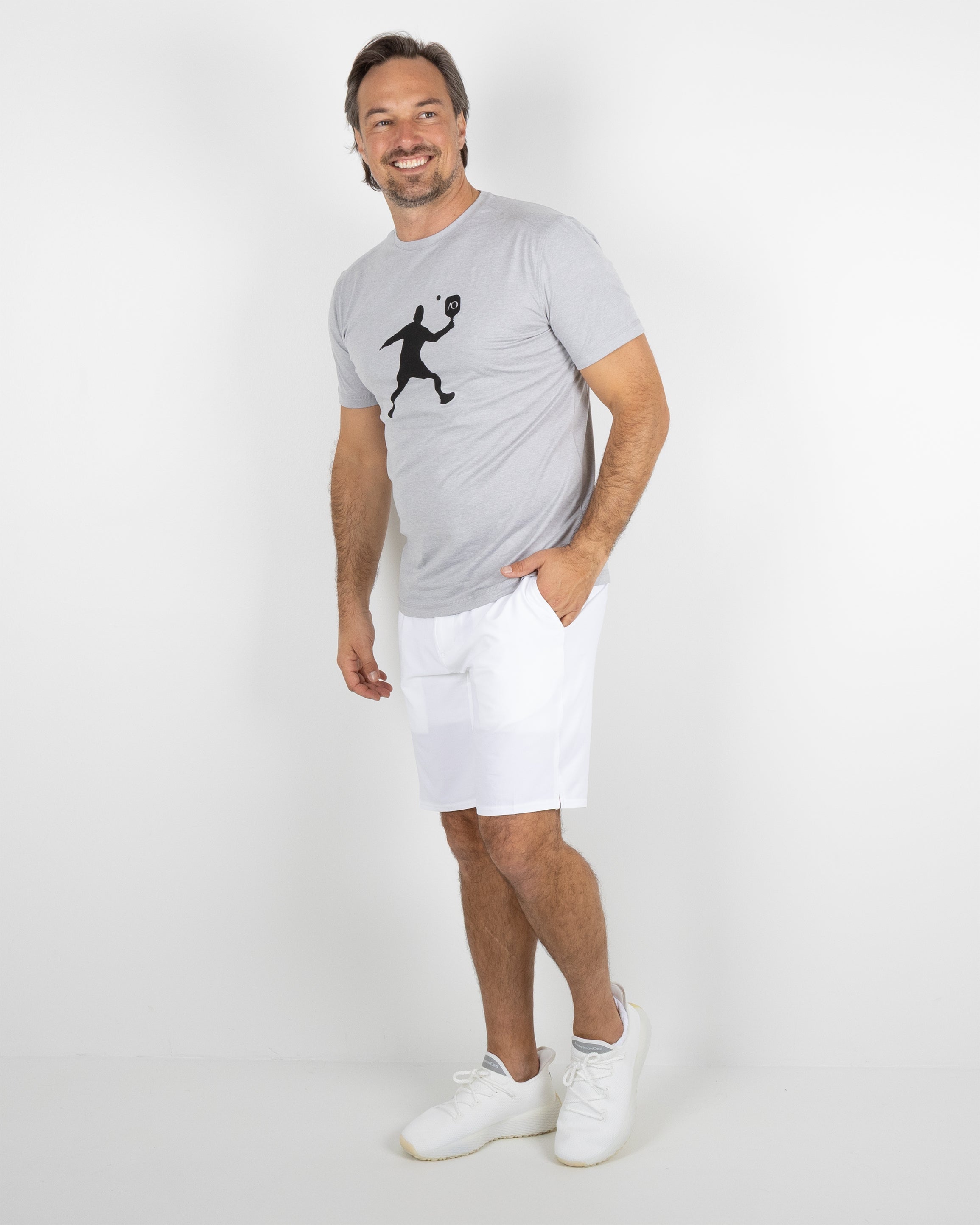 Butter T Pickleball Silhouette - Platinum Heather