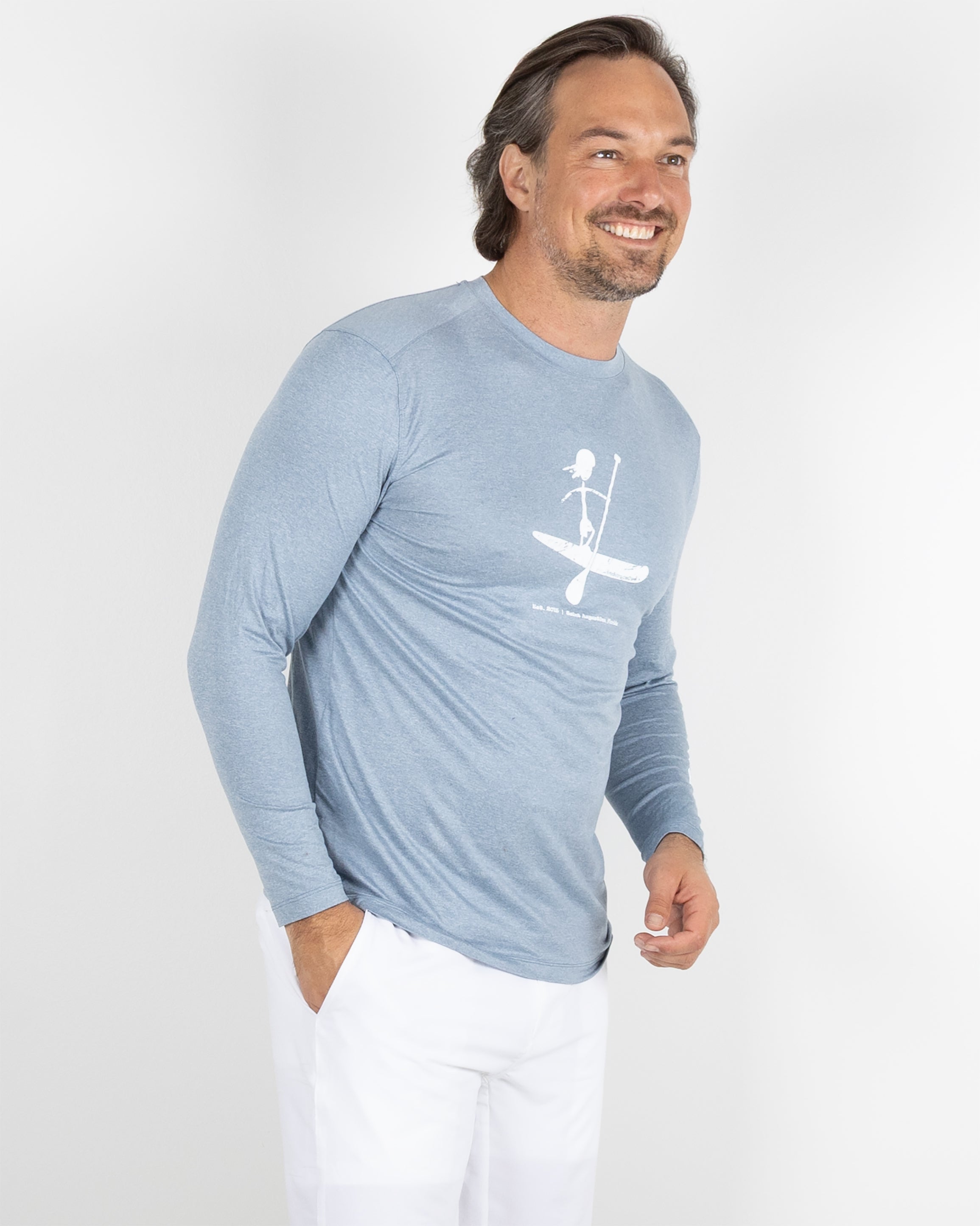 Butter T LS Stick Paddler - Blue Fog Heather