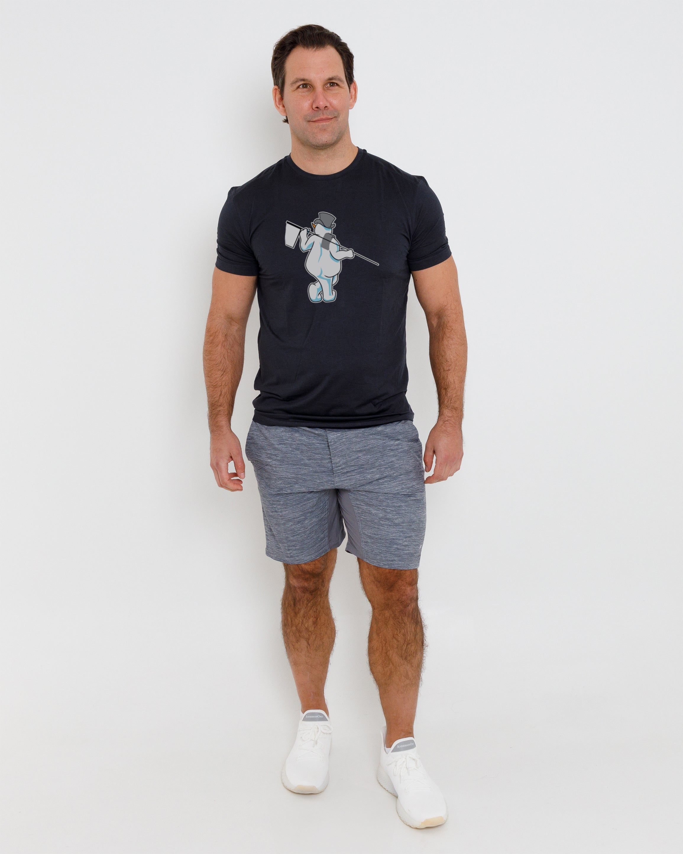 Butter T Snowman Looper - Black Heather