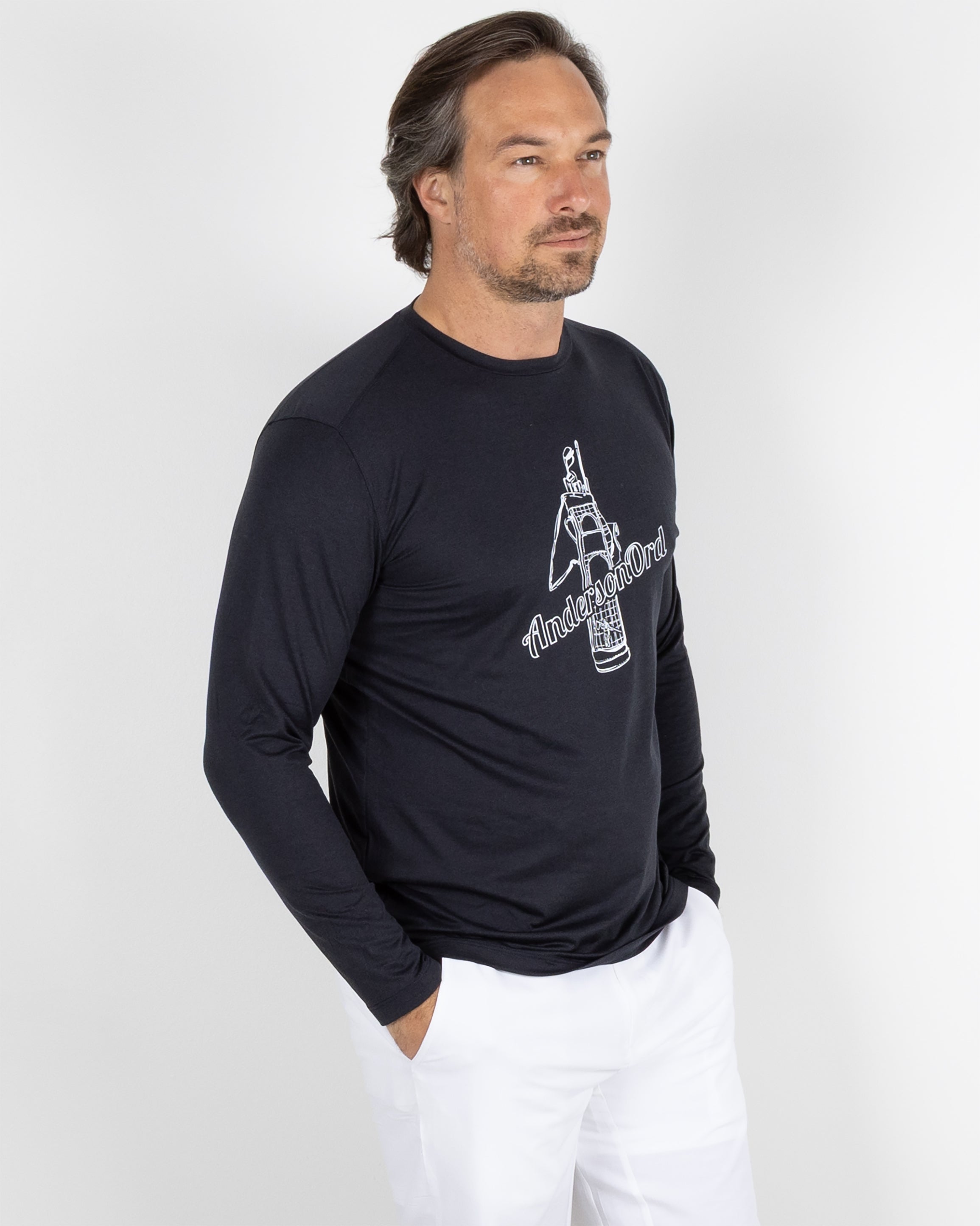 Butter T Long Sleeve Vintage Bag - Black Heather