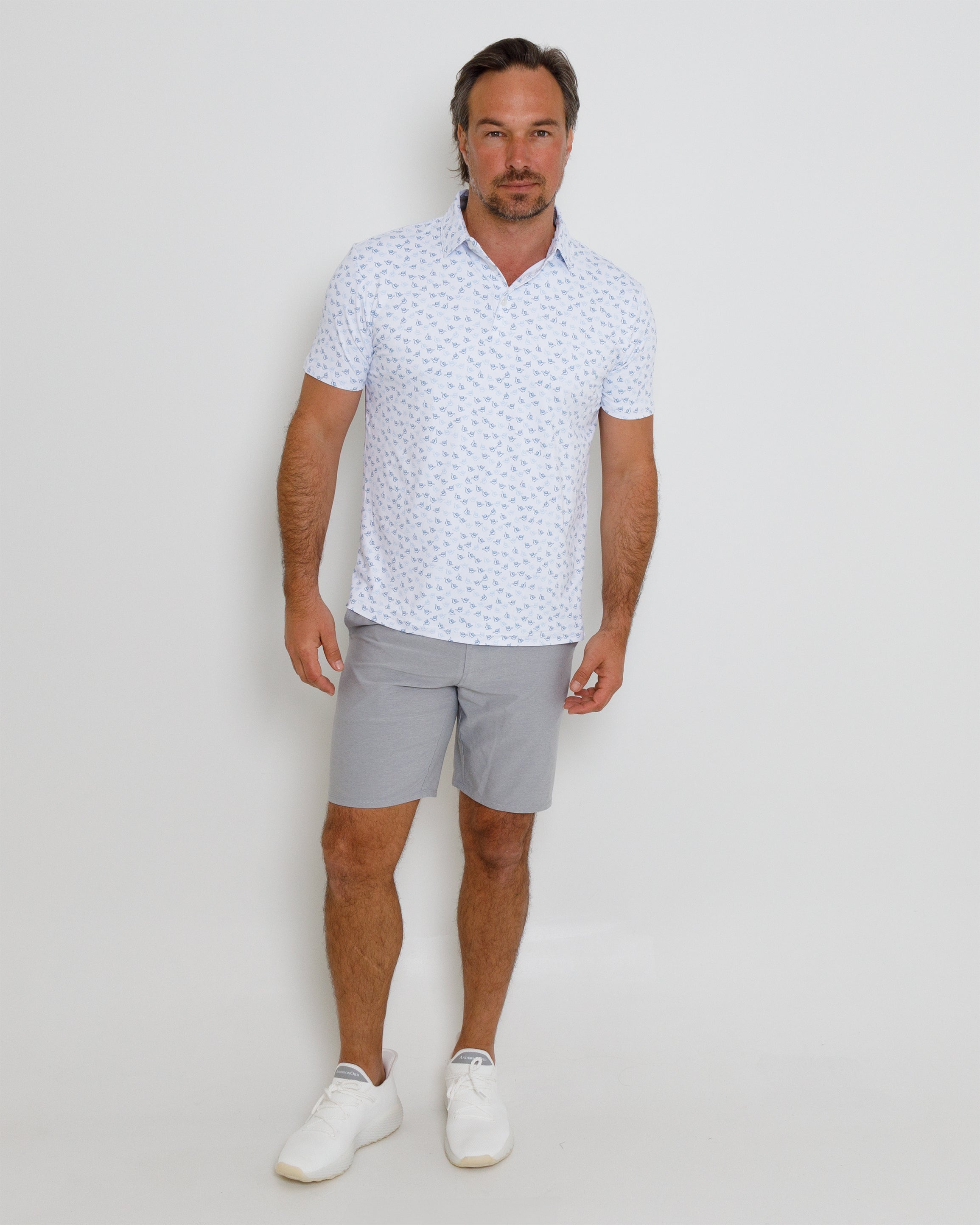 Chiller Polo - White/Laguna Blue/Sky