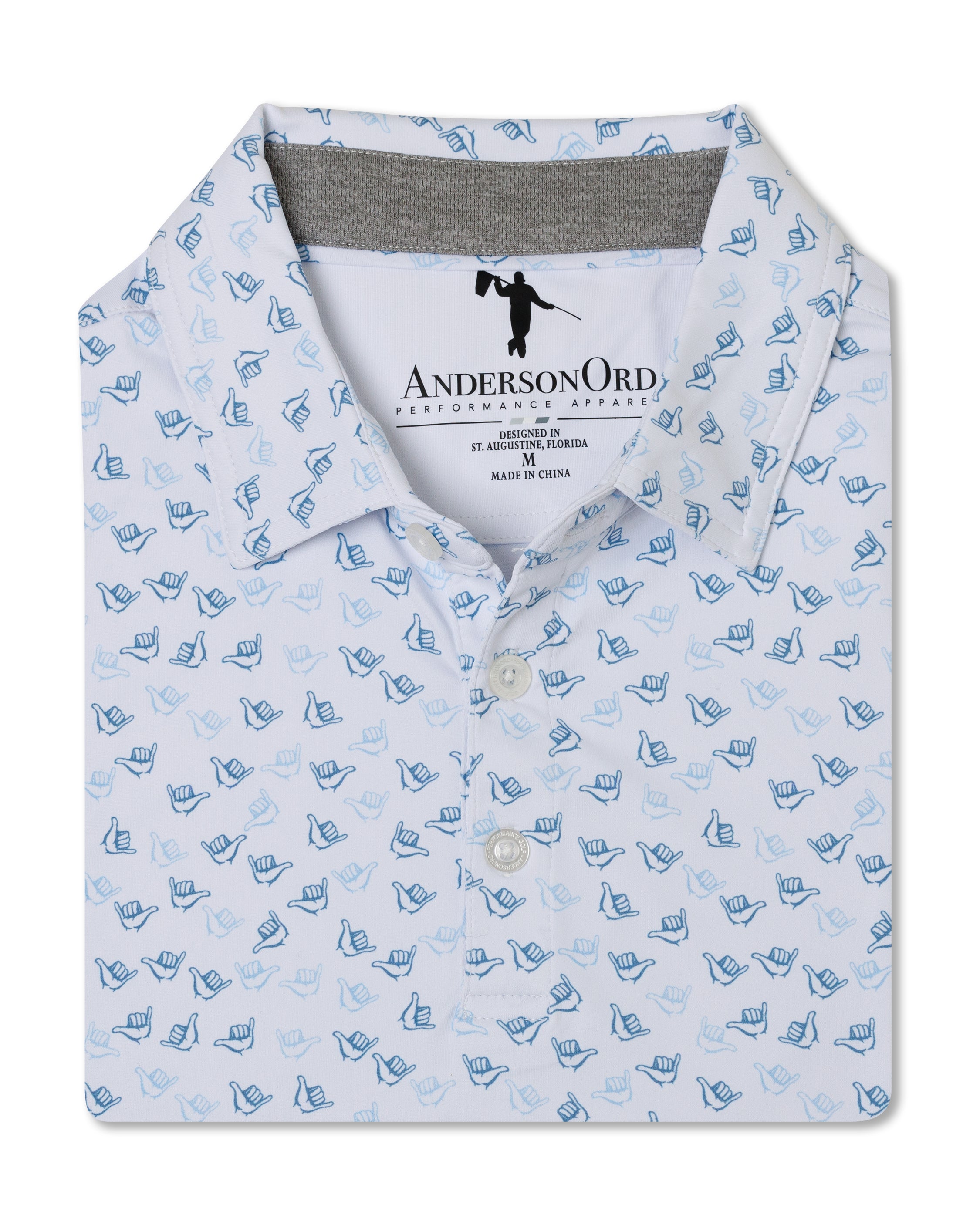 Chiller Polo - White/Laguna Blue/Sky
