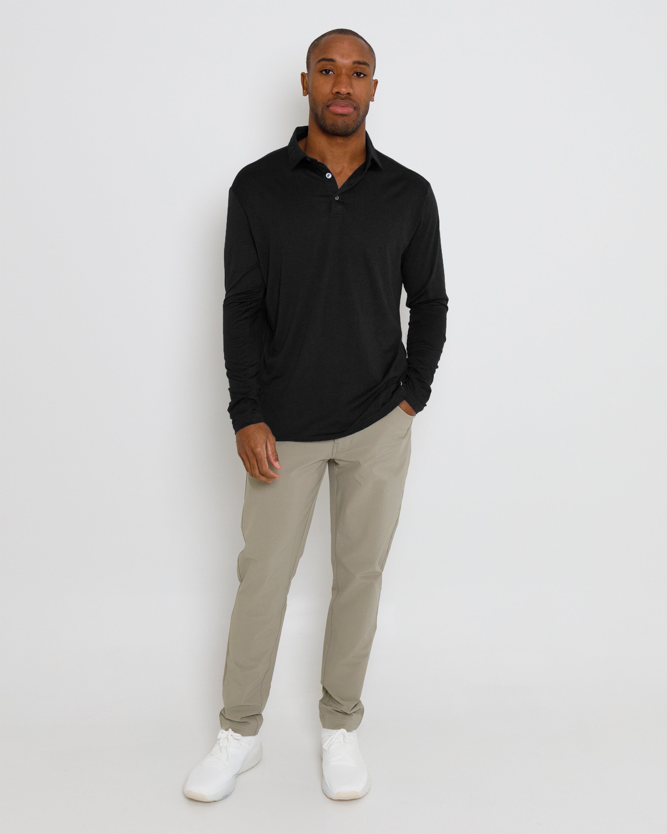 Gamer Long Sleeve Polo - Black Heather