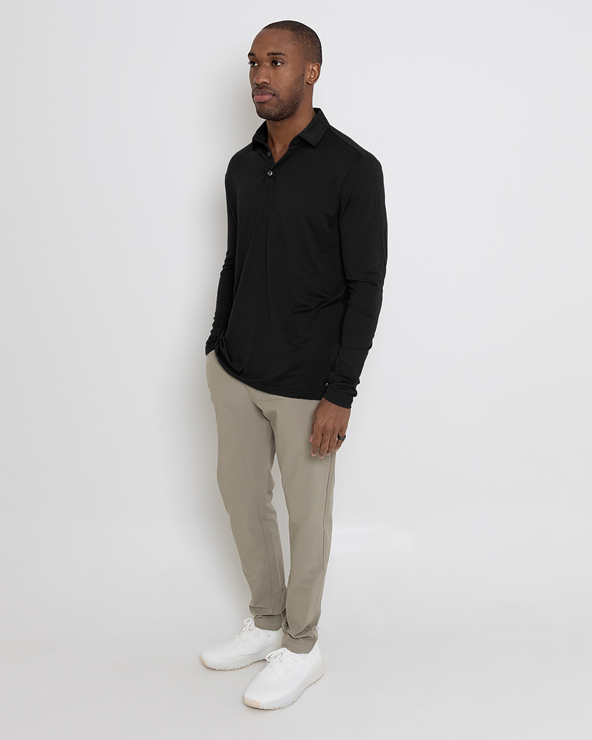 Gamer Long Sleeve Polo - Black Heather