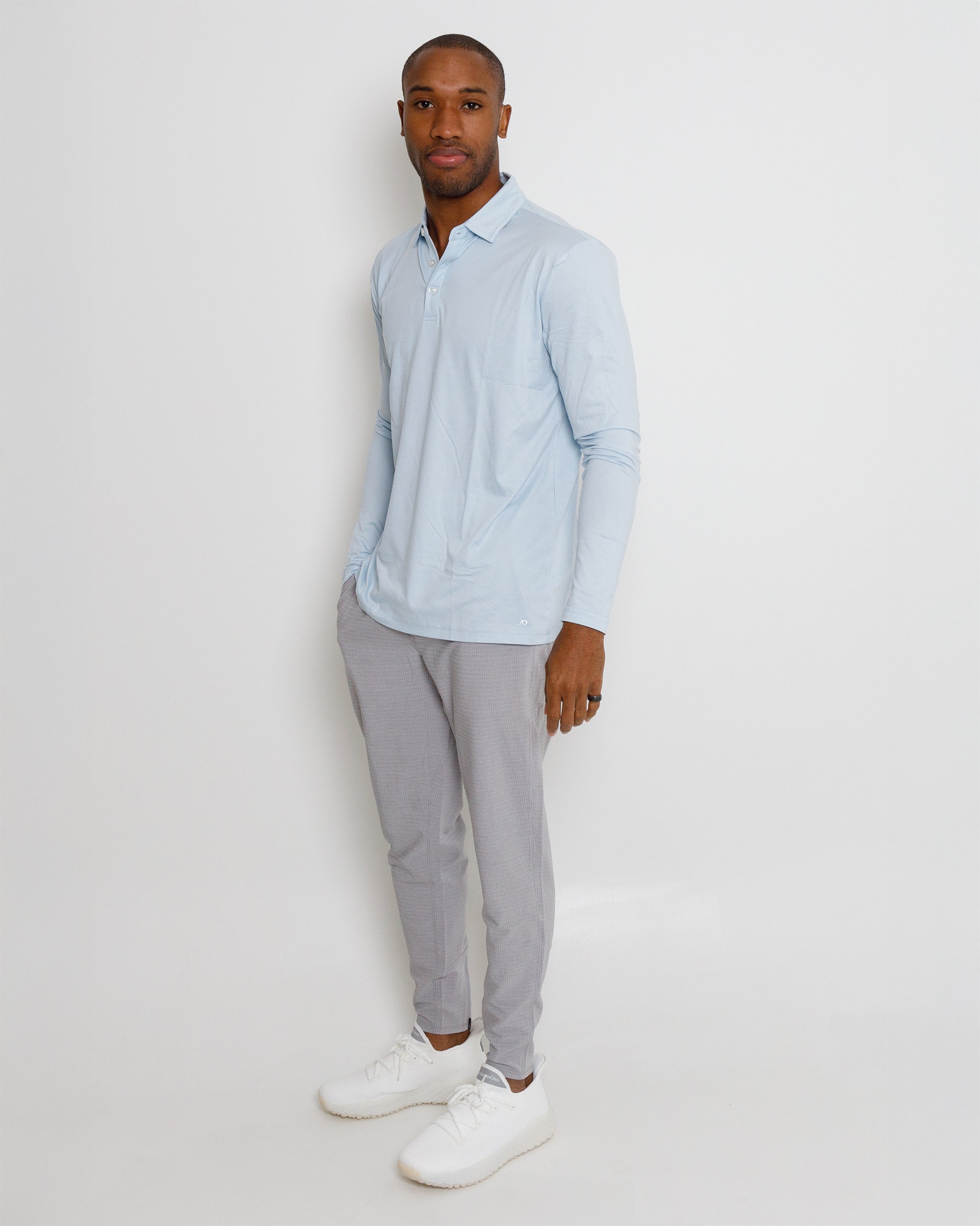 Gamer LS Polo - Sky Heather