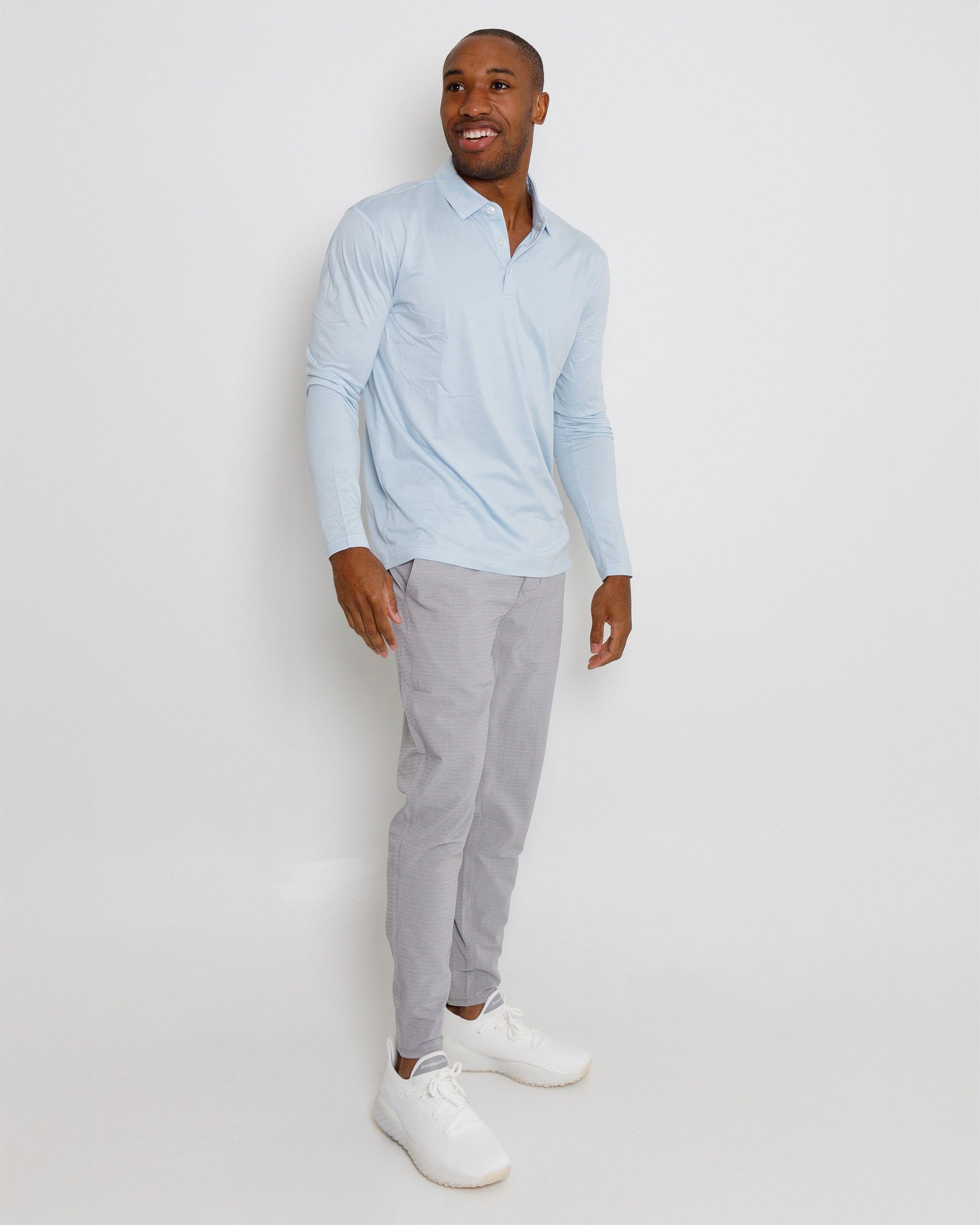 Gamer LS Polo - Sky Heather
