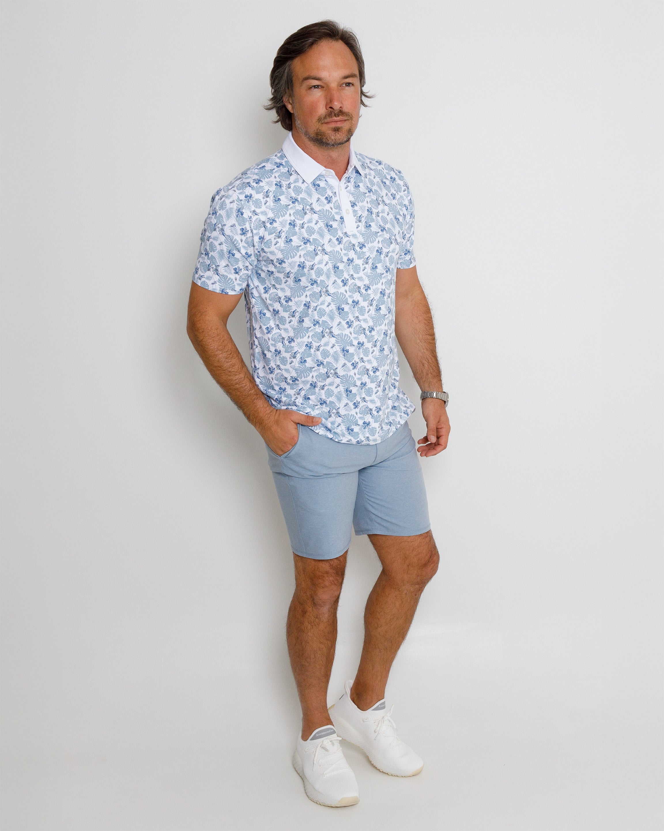 Jeni Polo - White/Blue Fog/Federal Blue
