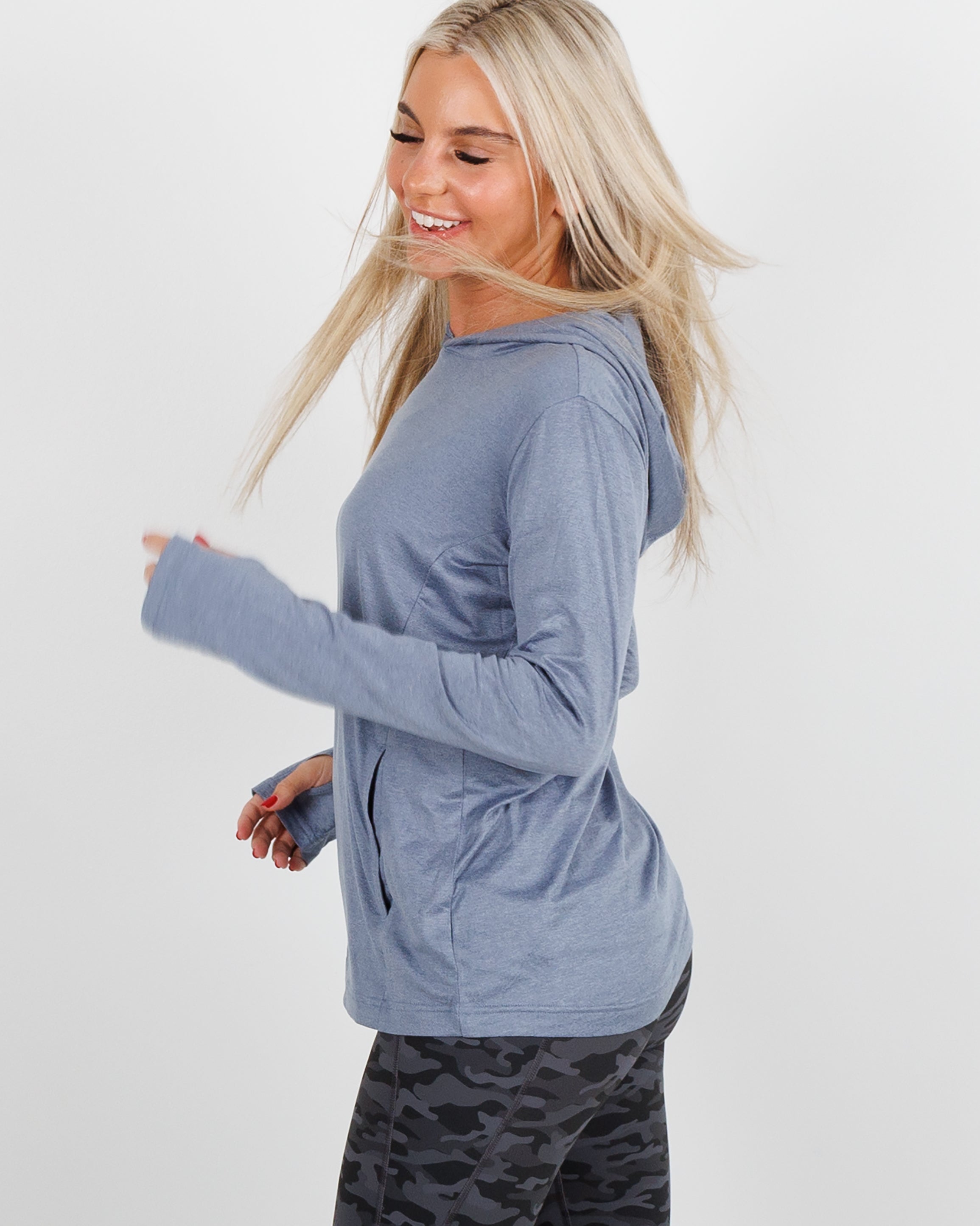 Women's Blacks Beach Hoodie - Flint Stone Heather