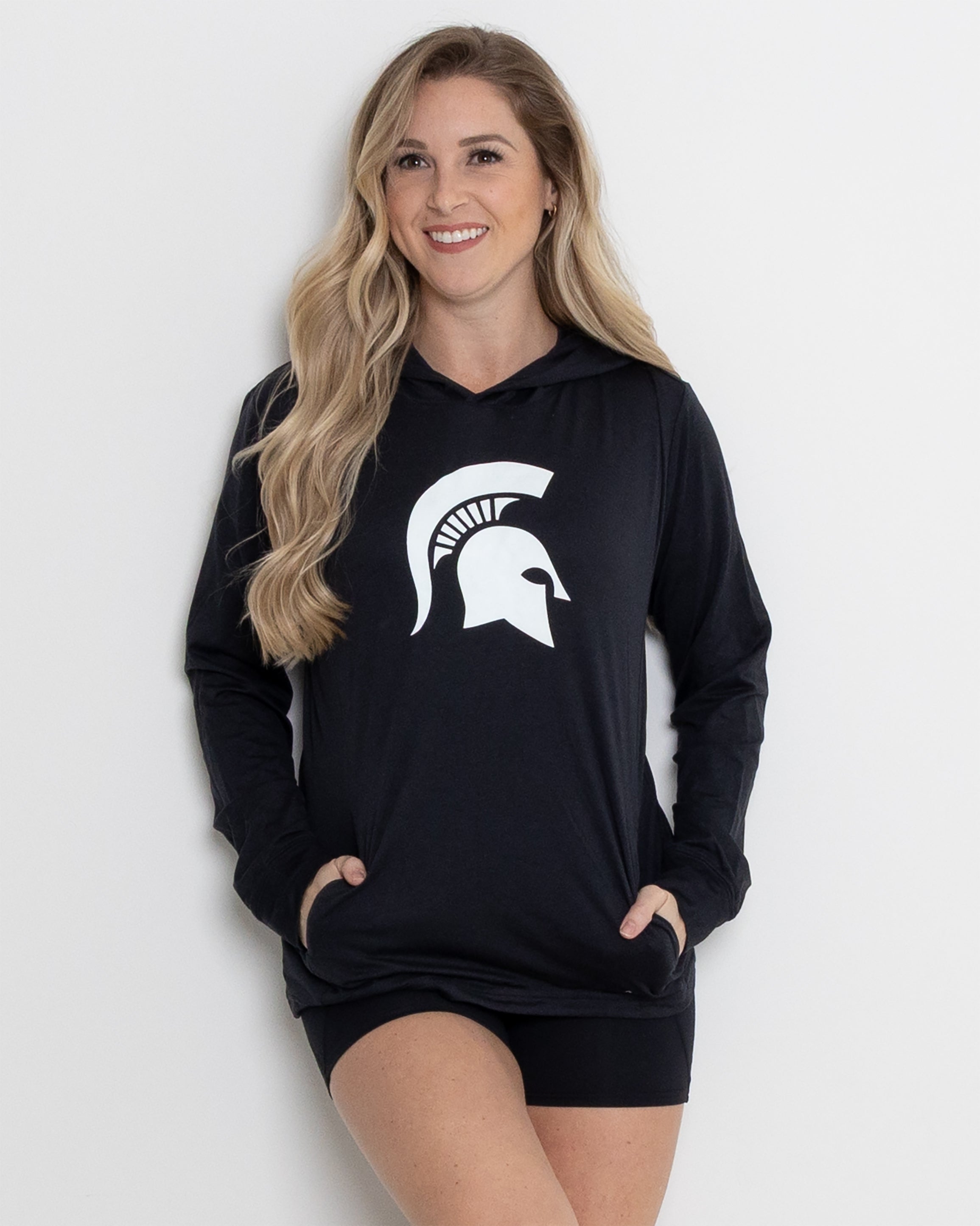 Women's Blacks Beach Hoodie MSU - Black Heather