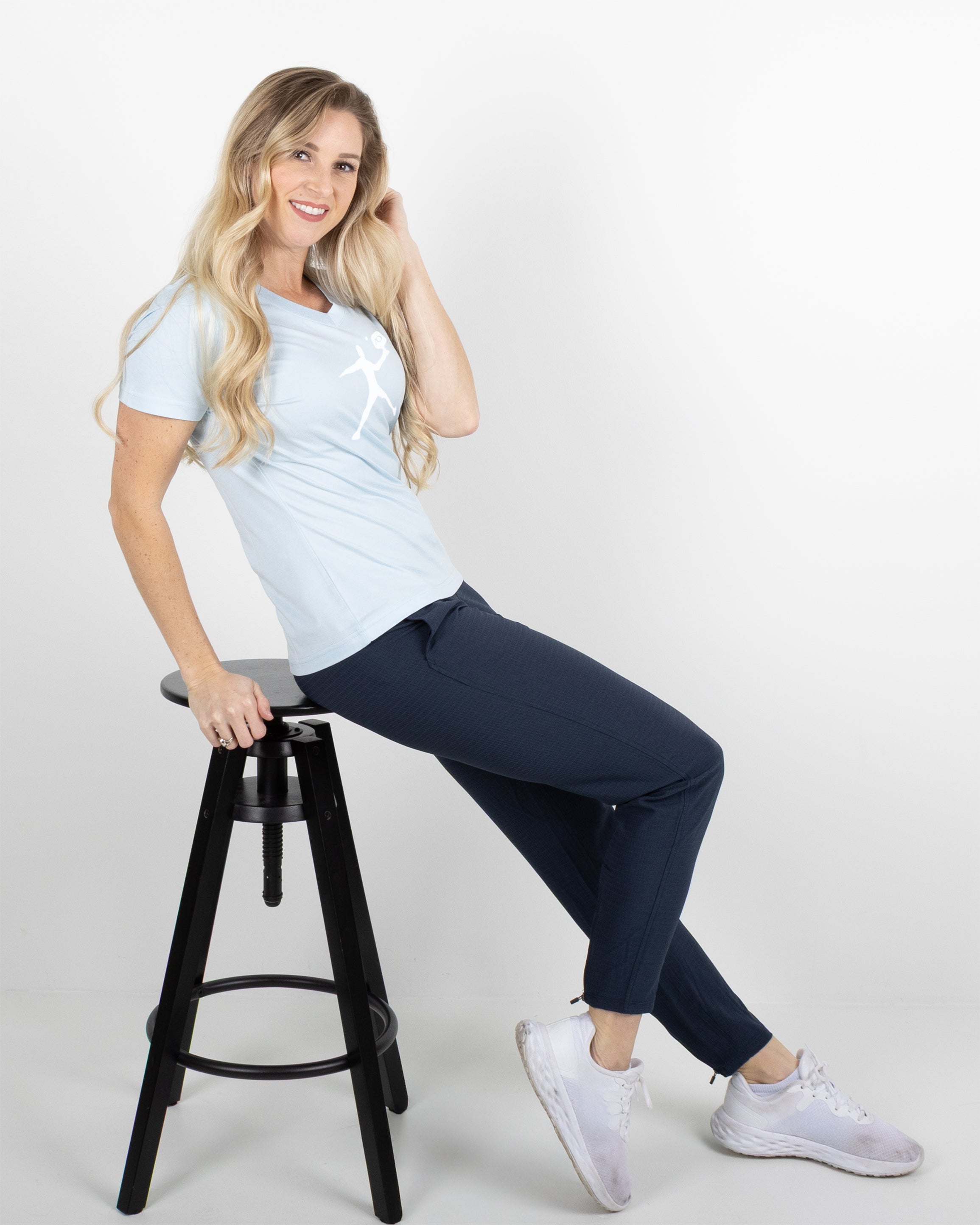 Women's Butter T Pickleball Silhouette - Sky Heather