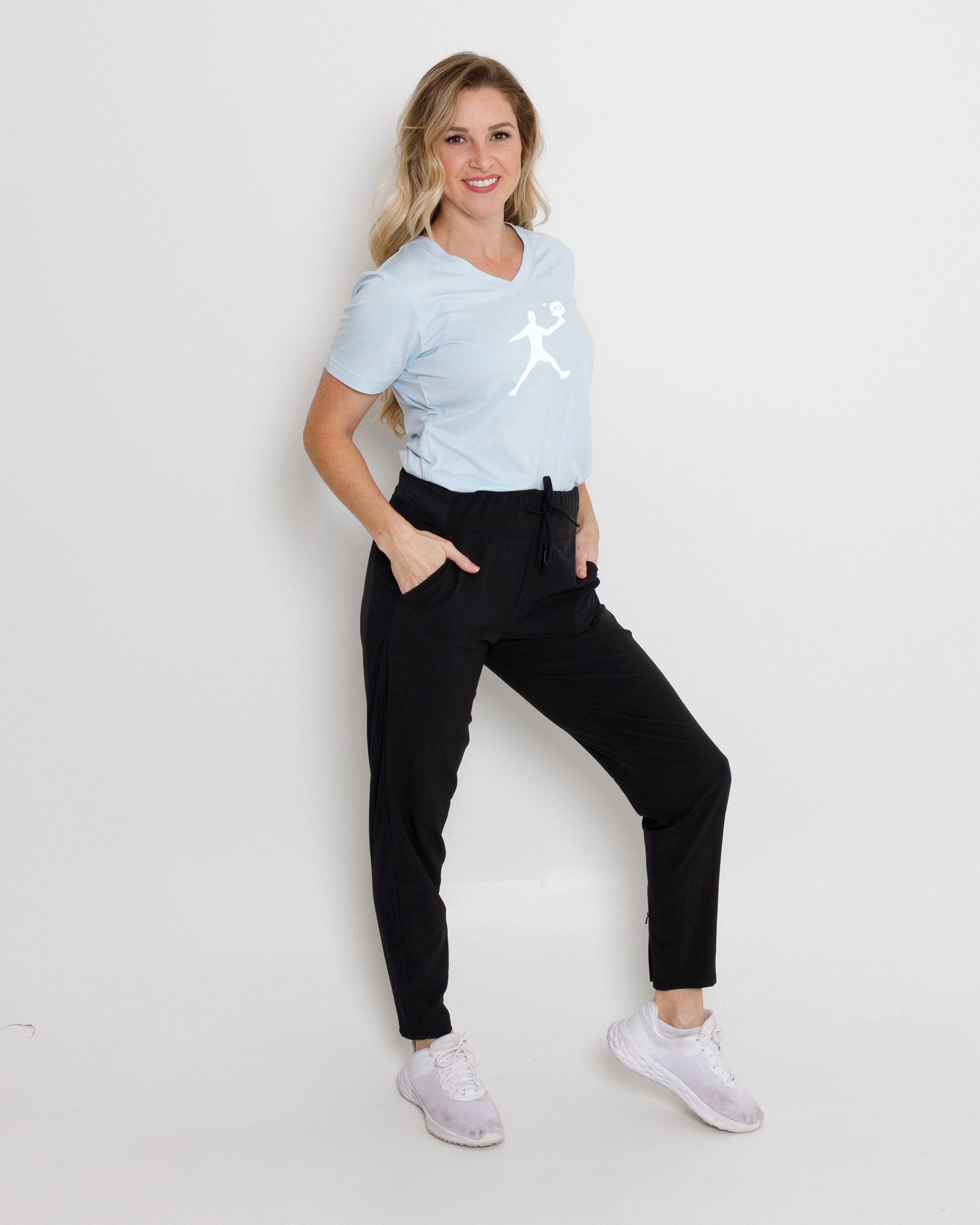 Women's Butter T Pickleball Silhouette - Sky Heather