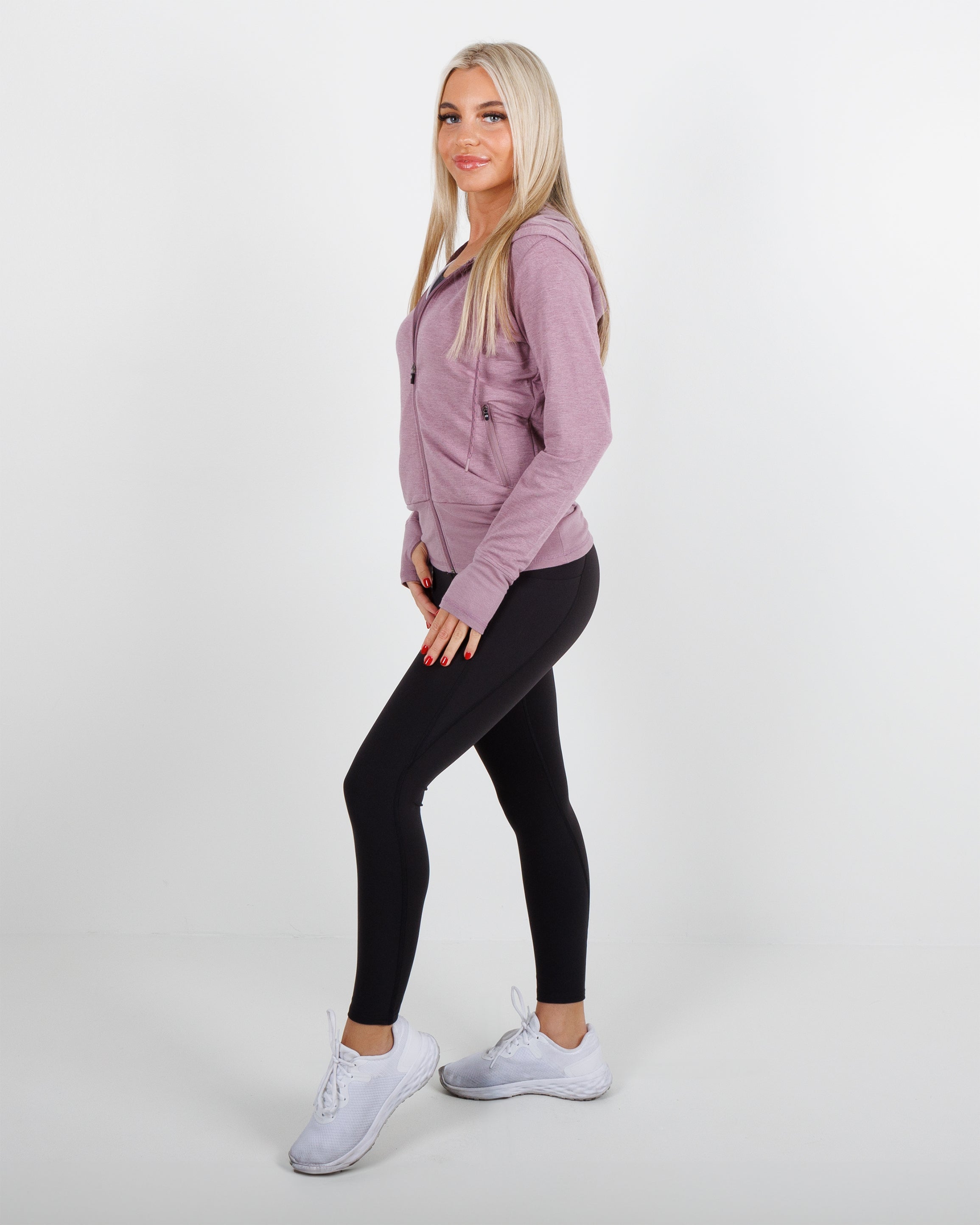 Lux Crop Hoodie - Elderberry Heather