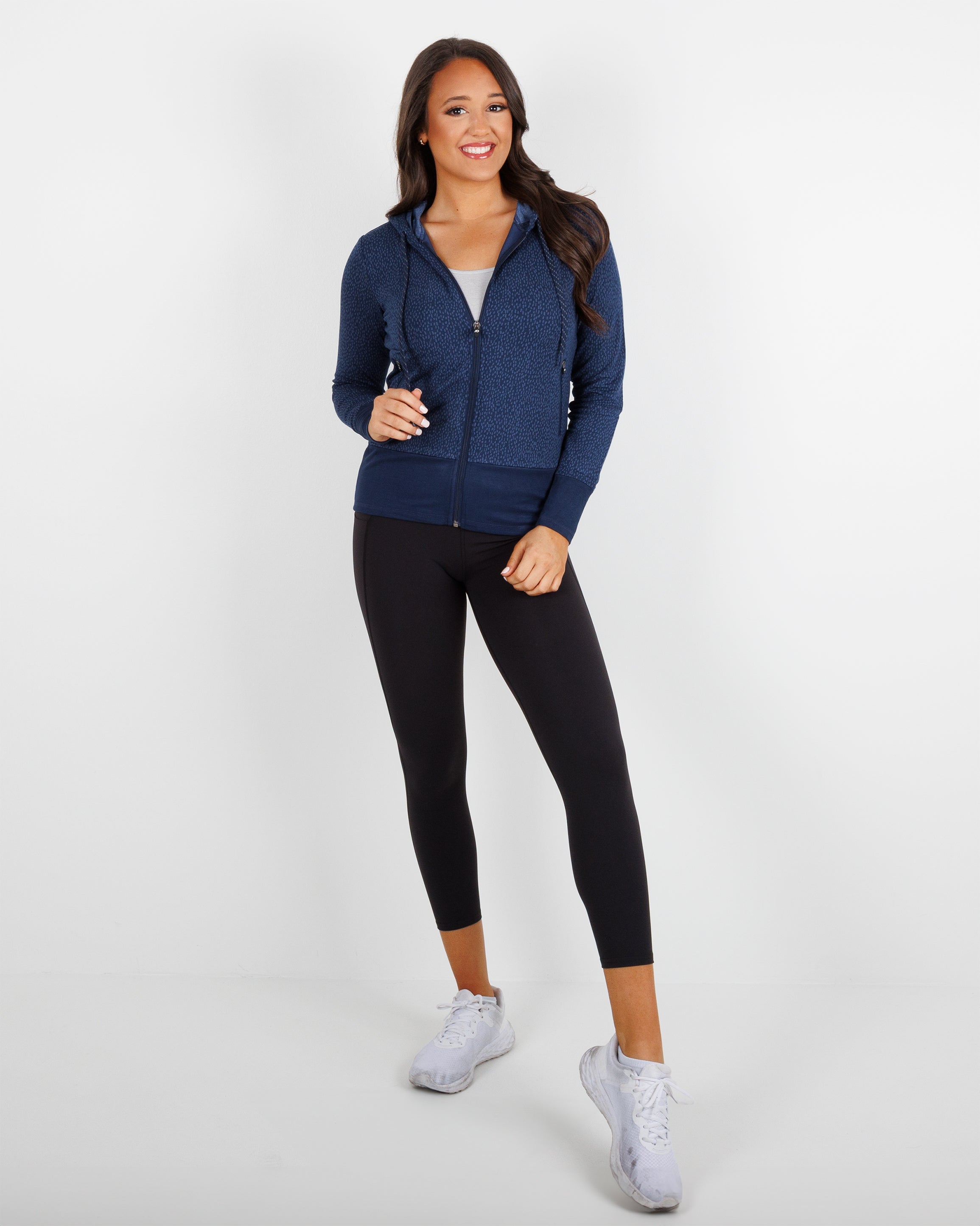 Lux Crop Hoodie - Navy