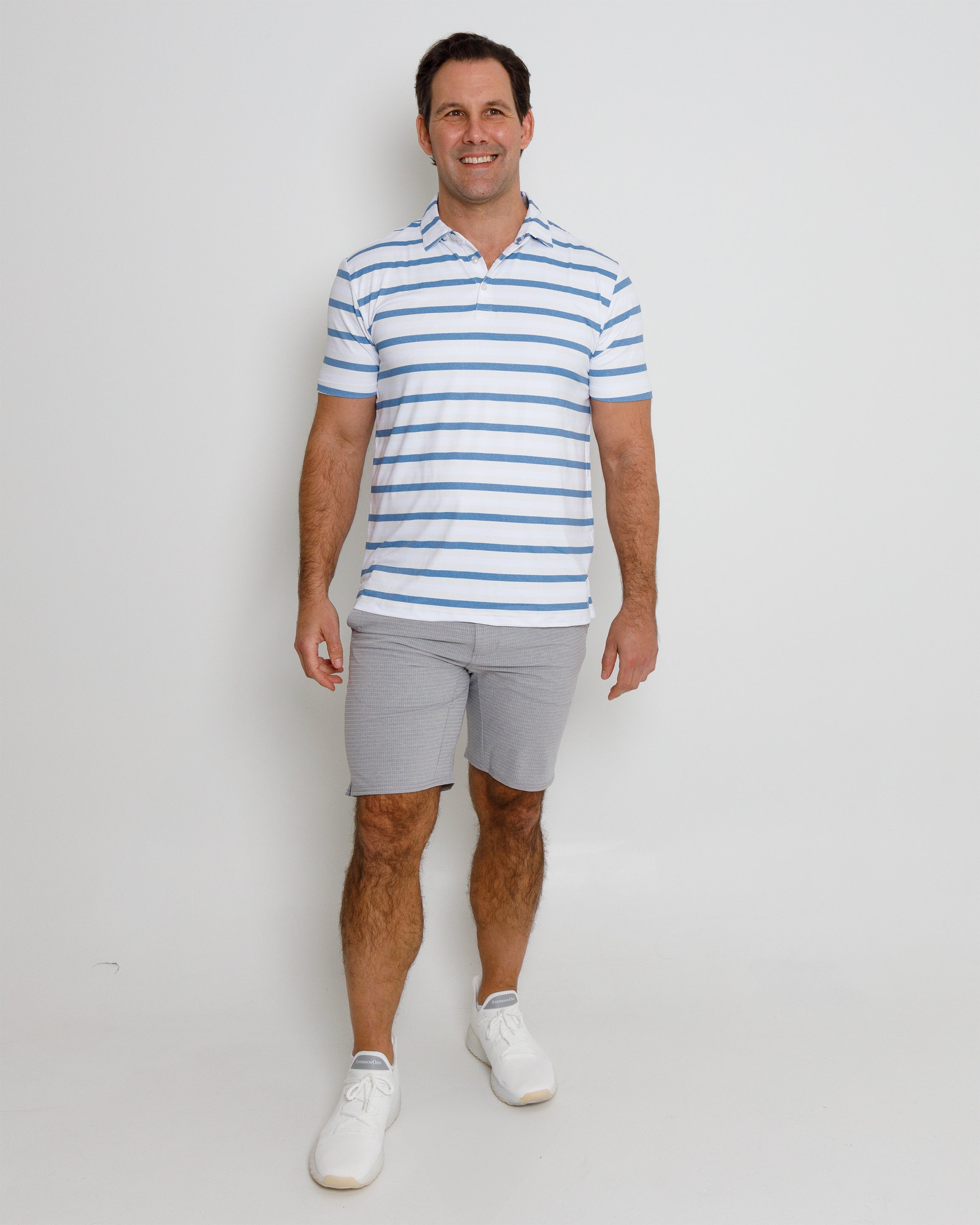 Multi Stripe Polo - Creme/Laguna Blue/White